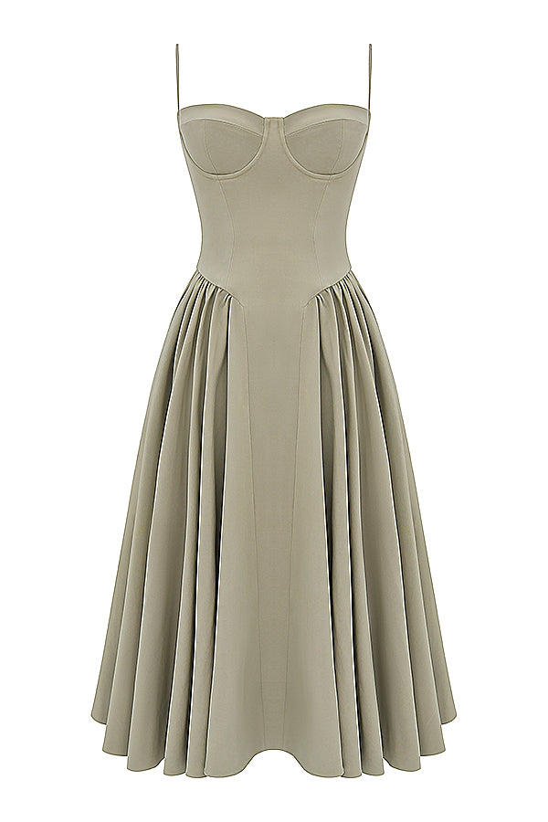 CORSET MIDI DRESS FOR WEDDING GUEST