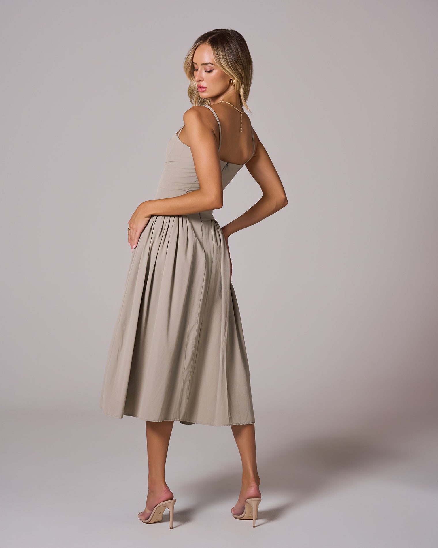CORSET MIDI DRESS FOR WEDDING GUEST