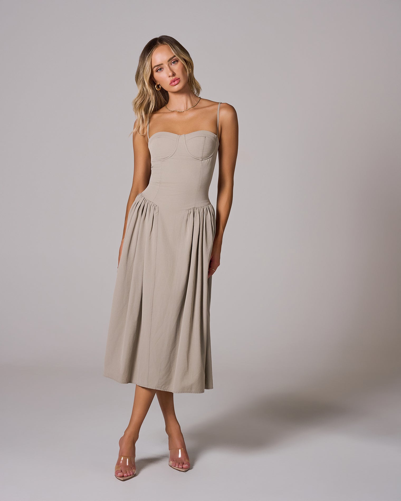 CORSET MIDI DRESS FOR WEDDING GUEST