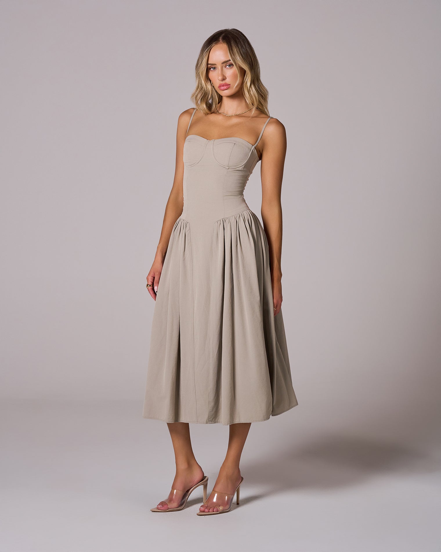 CORSET MIDI DRESS FOR WEDDING GUEST