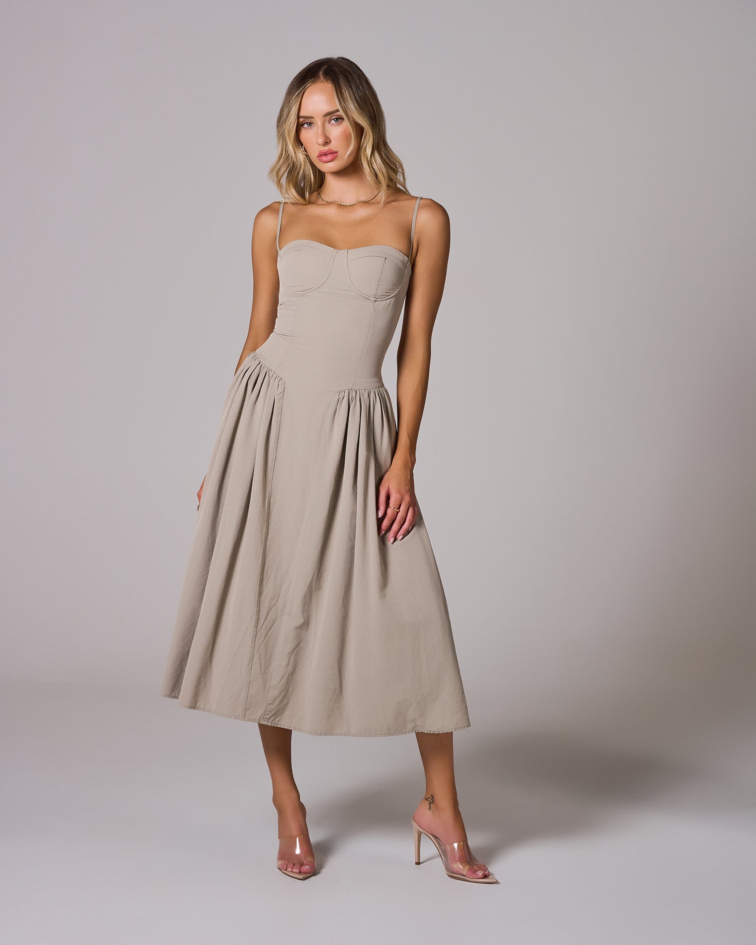 CORSET MIDI DRESS FOR WEDDING GUEST
