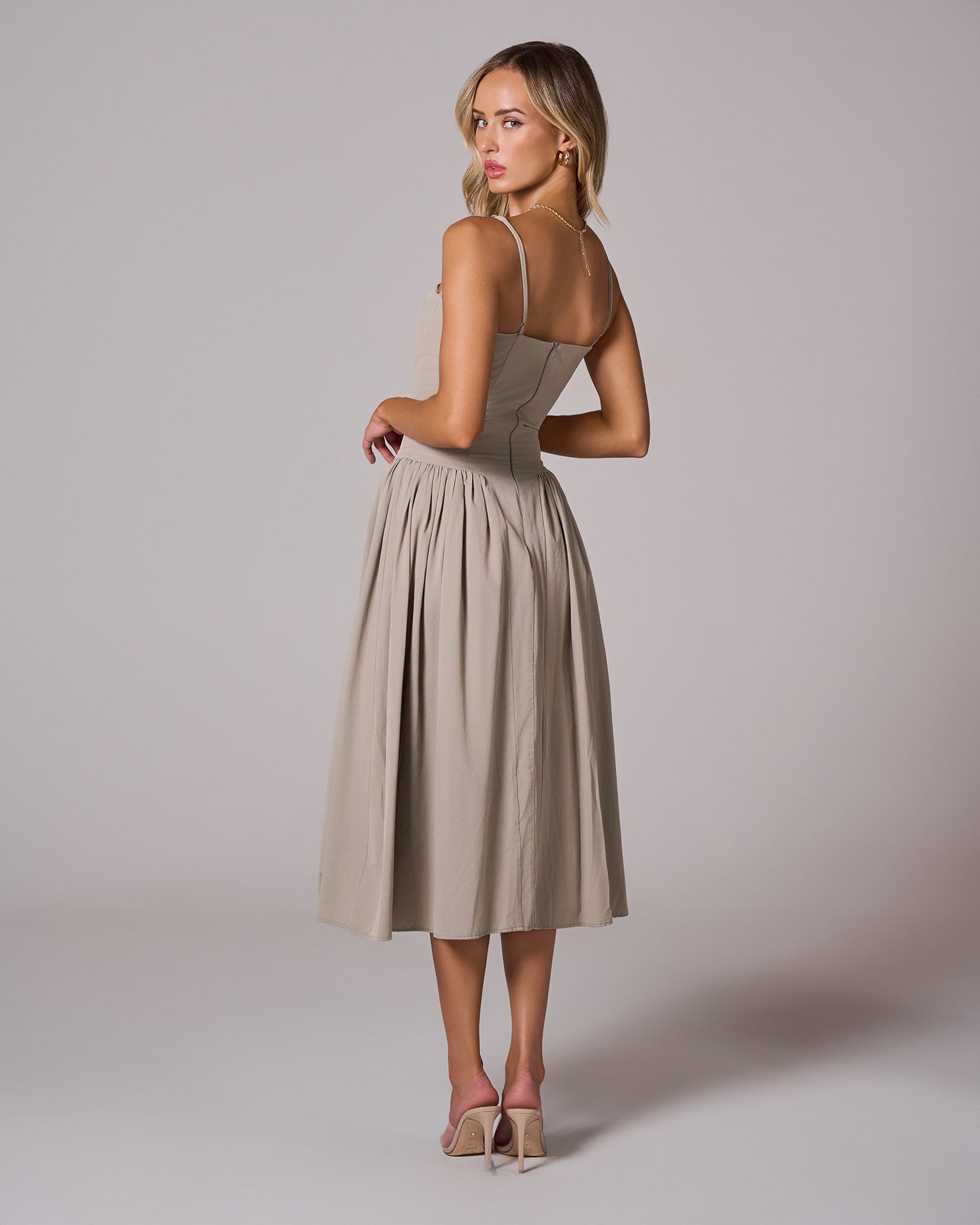 CORSET MIDI DRESS FOR WEDDING GUEST