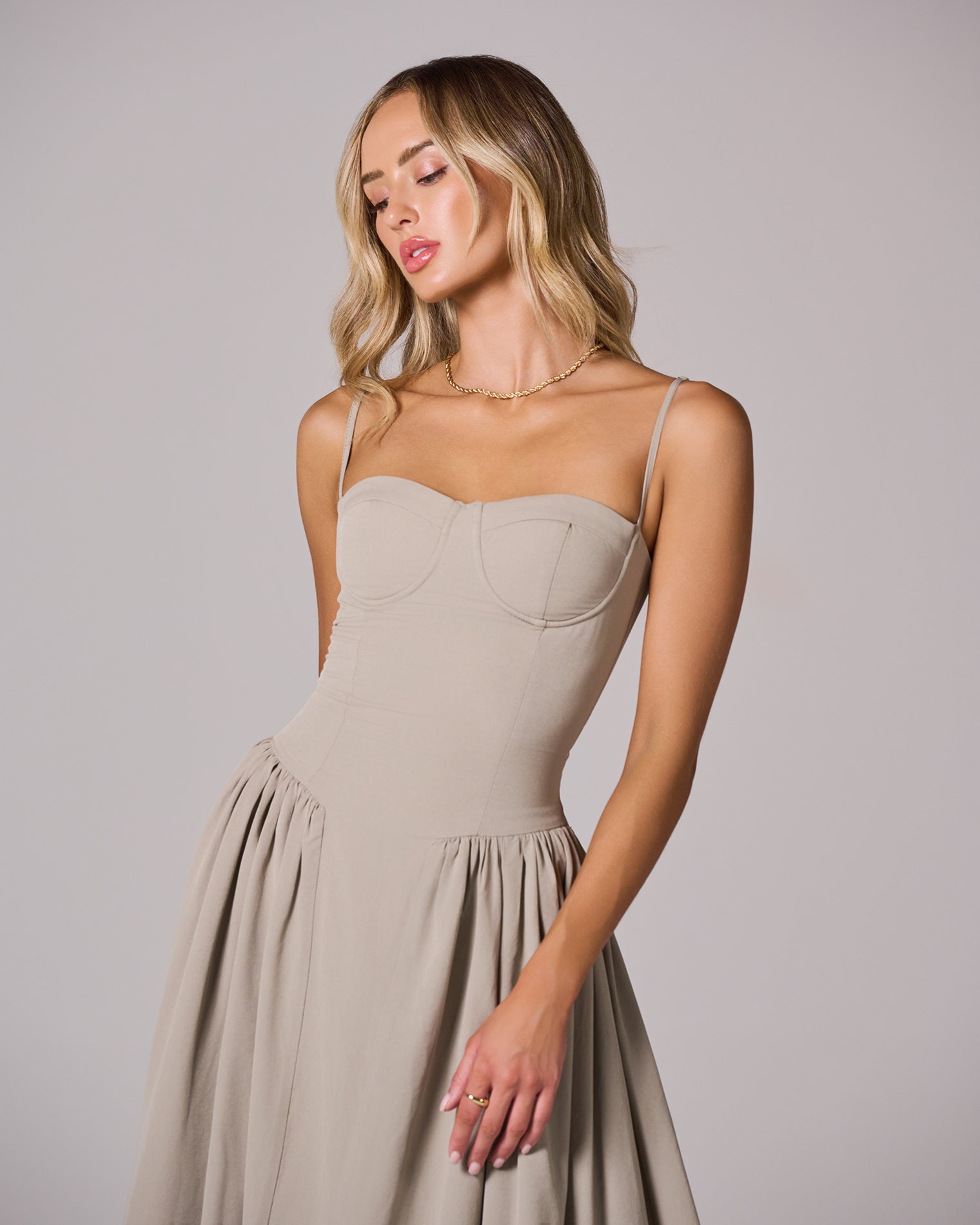 CORSET MIDI DRESS FOR WEDDING GUEST