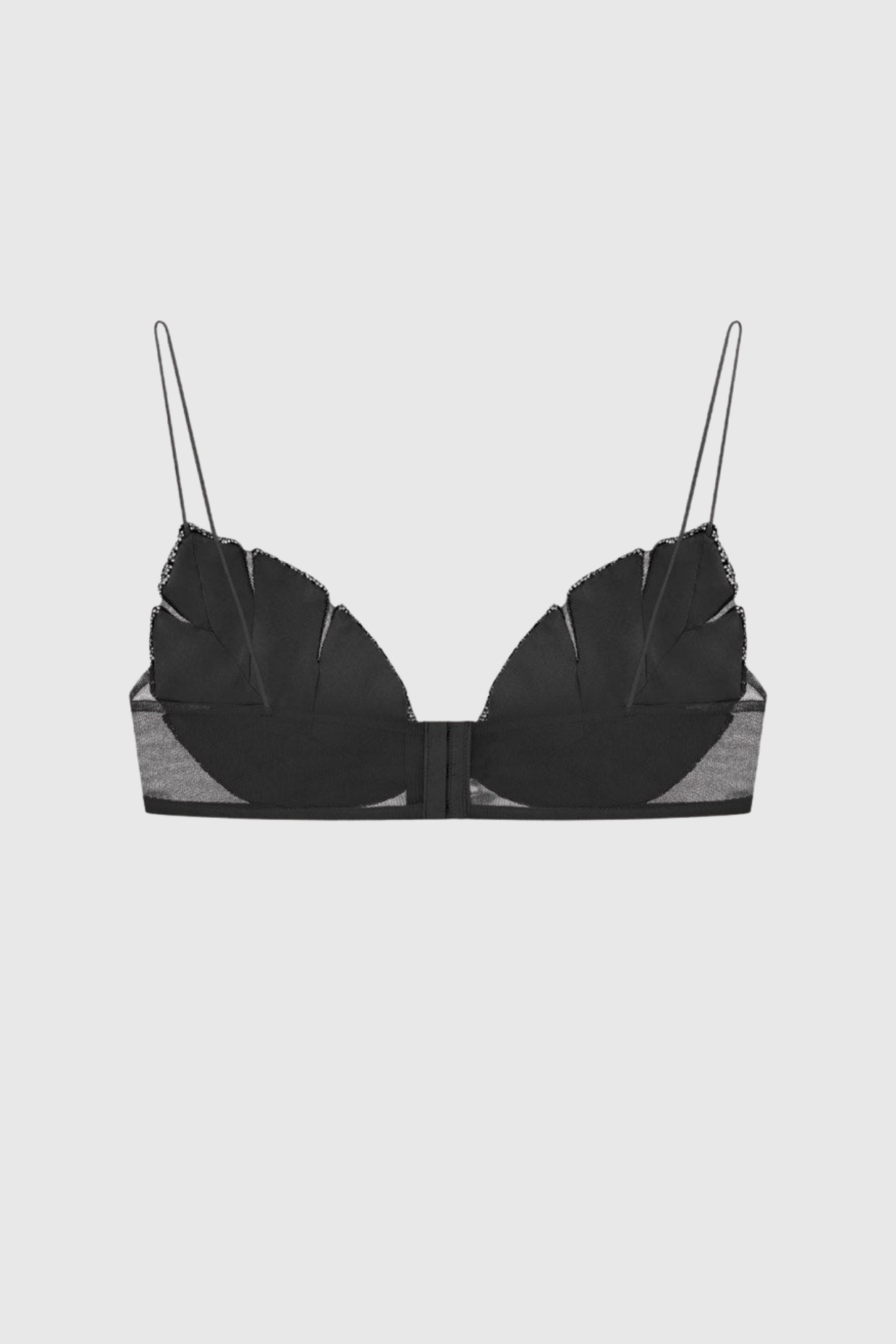 LEAF CRYSTAL BRALETTE BLACK - BOHO PARTY TOP