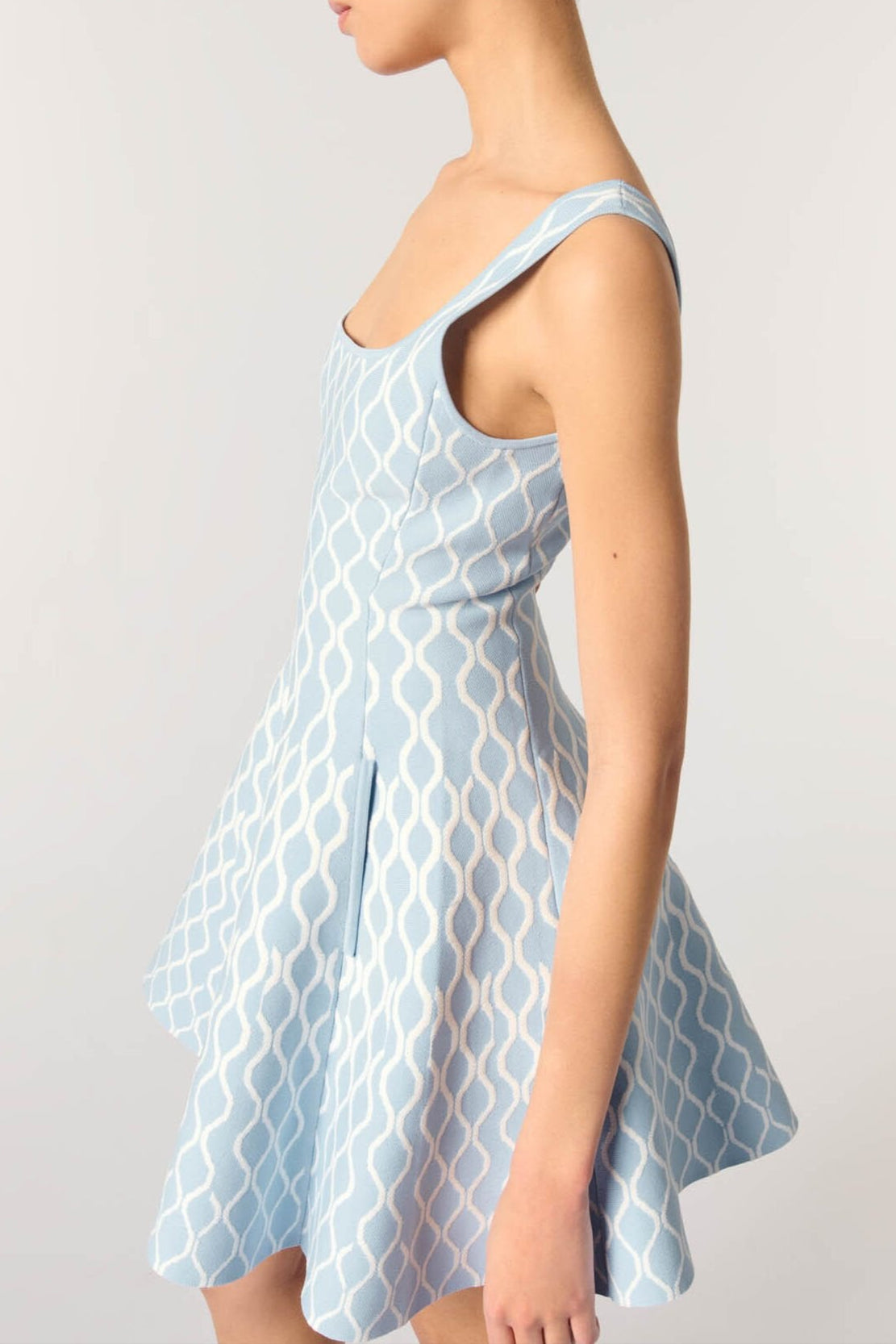 HÉLÈNE JACQUARD SLEEVELESS MINI DRESS FOR PARTIES