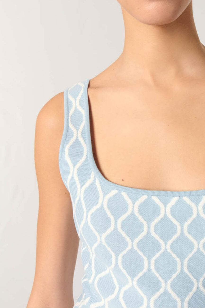 HÉLÈNE JACQUARD SLEEVELESS MINI DRESS FOR PARTIES