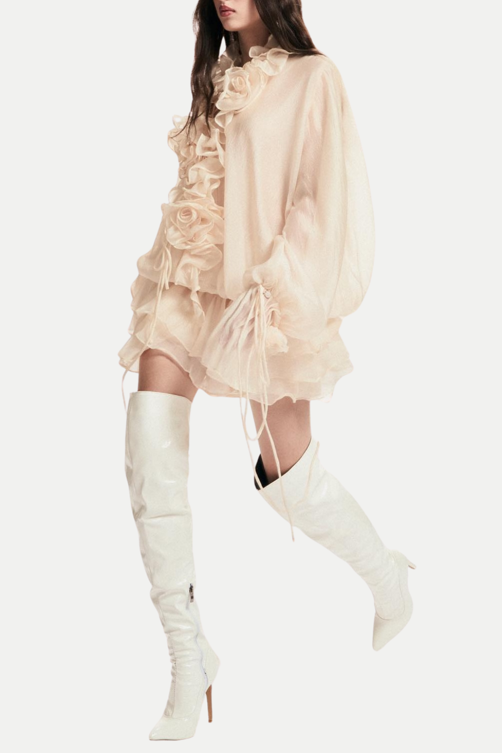 JAKETTA FLORAL RUFFLE MINI DRESS