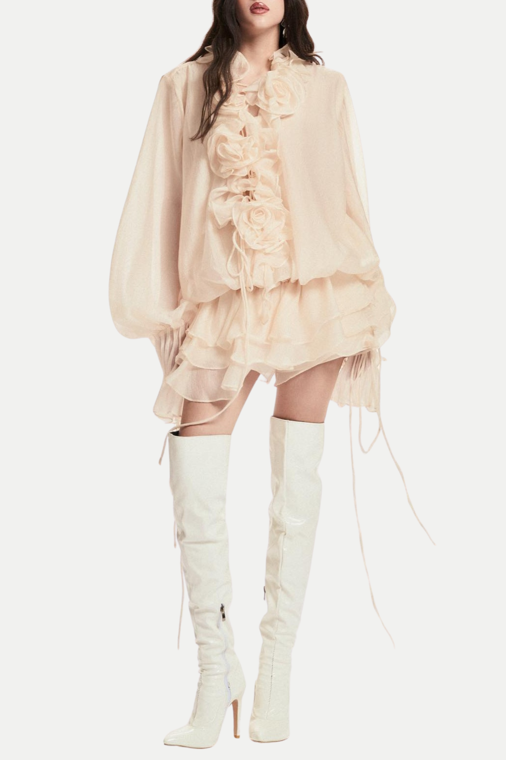JAKETTA FLORAL RUFFLE MINI DRESS
