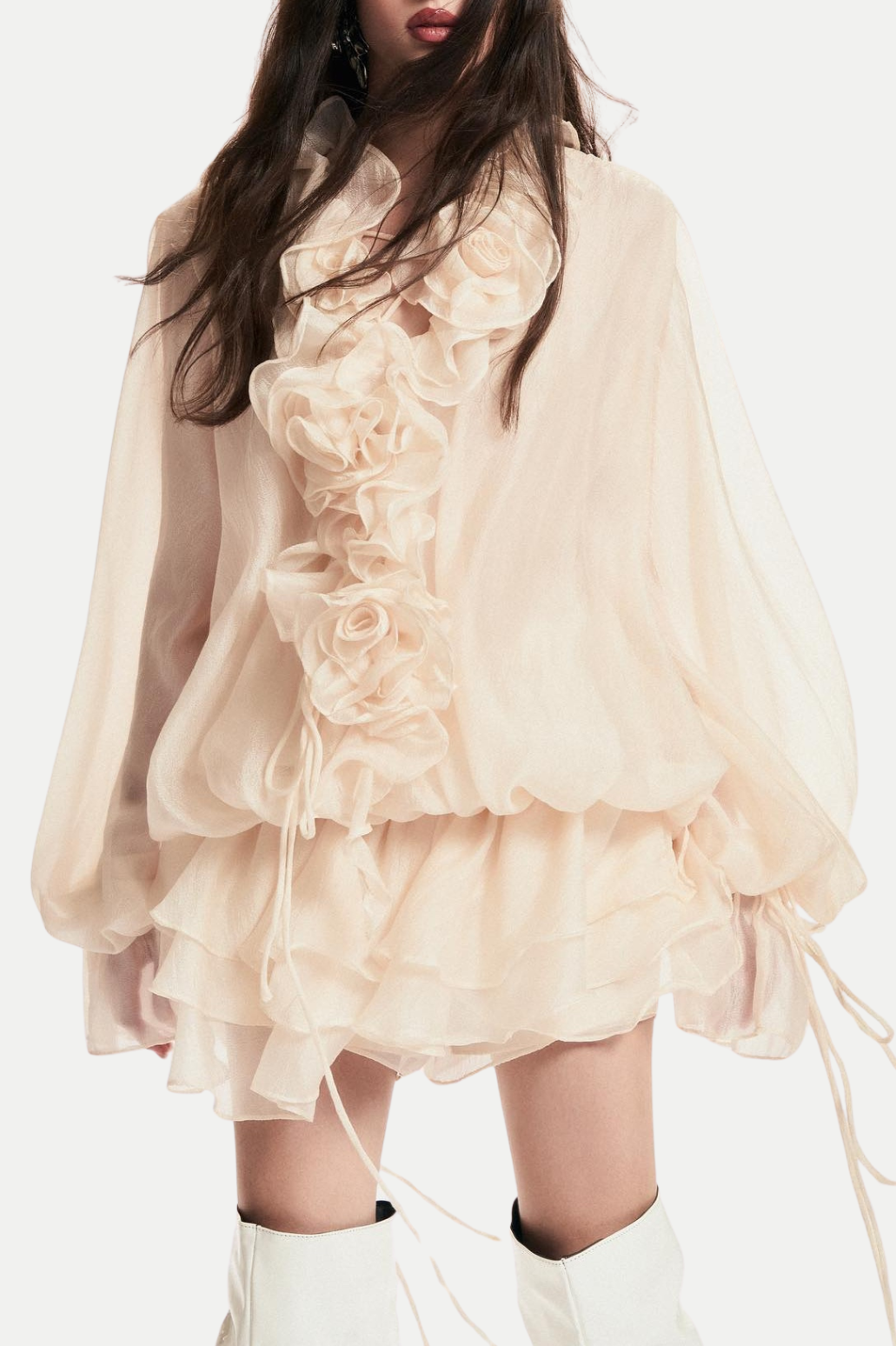 JAKETTA FLORAL RUFFLE MINI DRESS