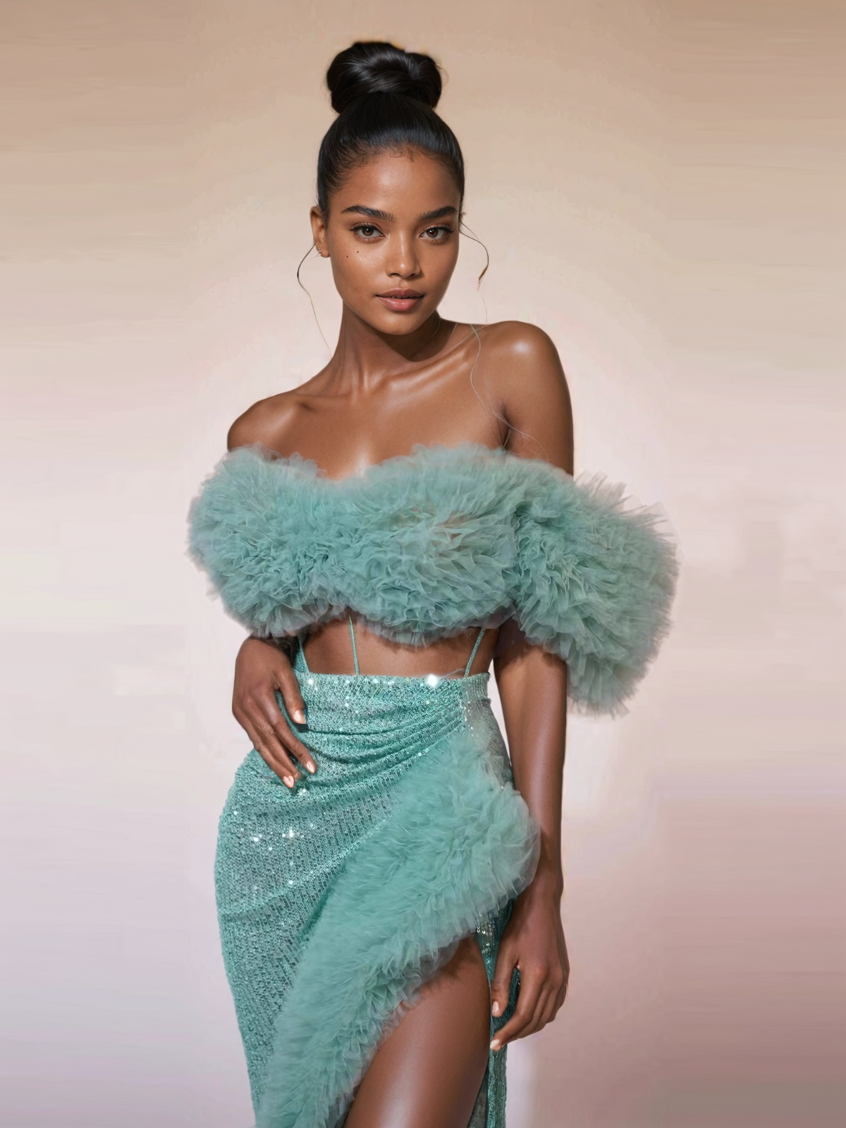 MINT JALYNNE CORSET SEQUIN SKIRT SET