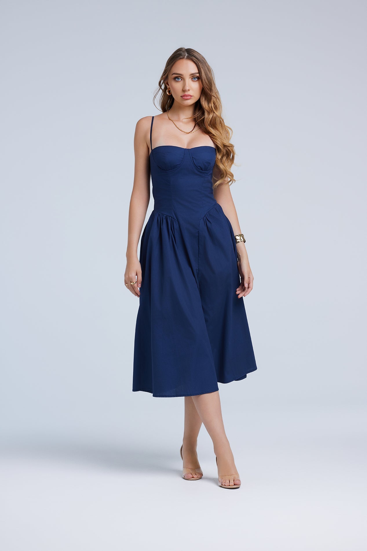 CORSET MIDI DRESS FOR WEDDING GUEST