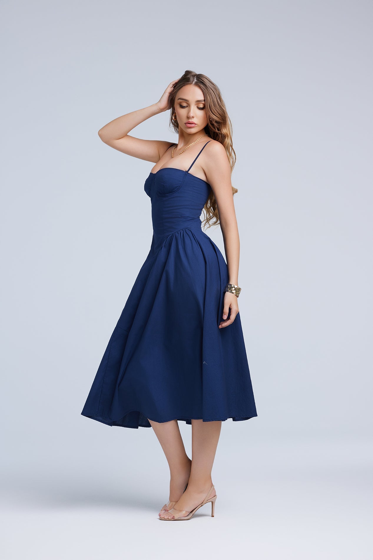 CORSET MIDI DRESS FOR WEDDING GUEST