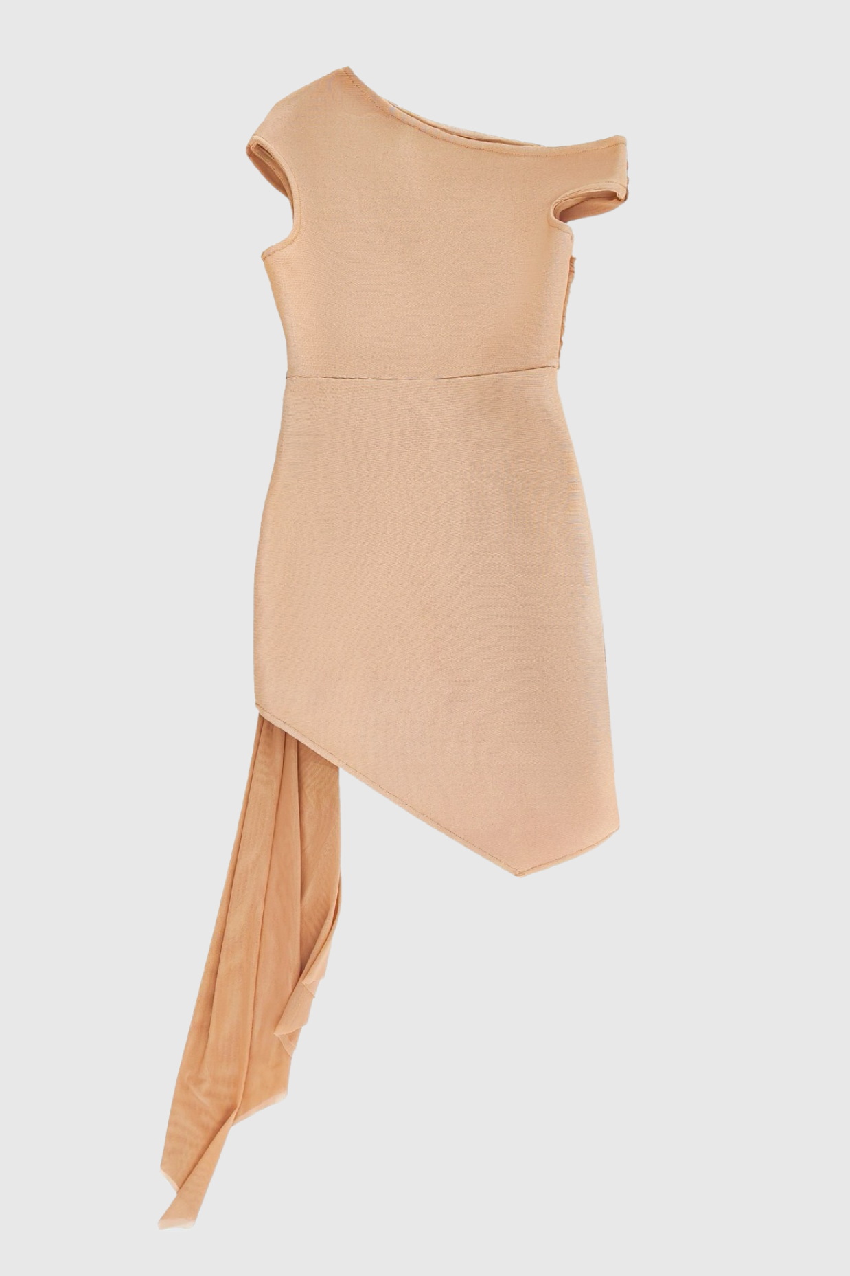 JANETT ONE SHOULDER FLORAL MINI DRESS KHAKI