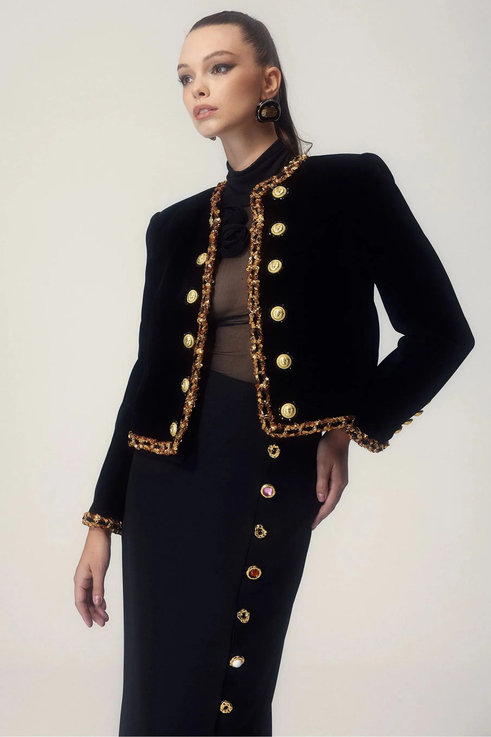 JANICE SEQUIN VELVET BLAZER FOR EVENING