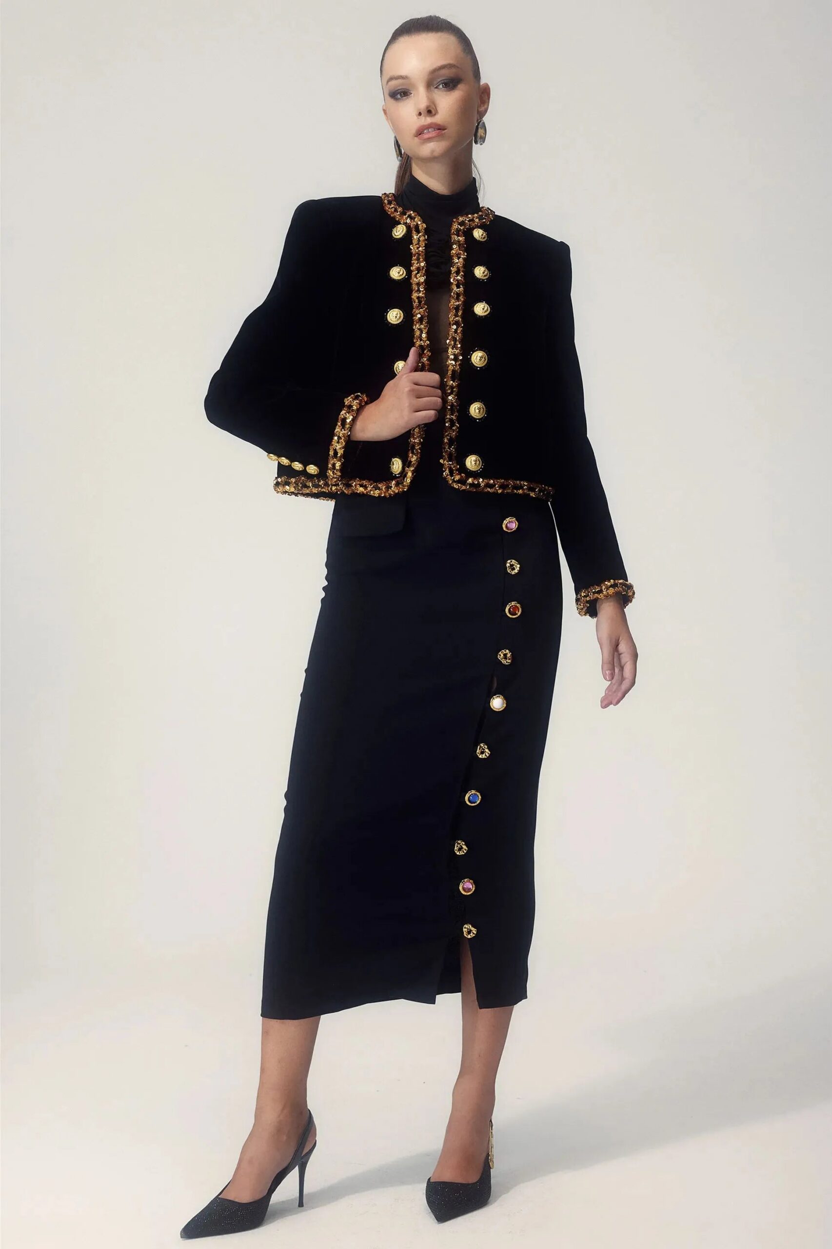 JANICE SEQUIN VELVET BLAZER FOR EVENING