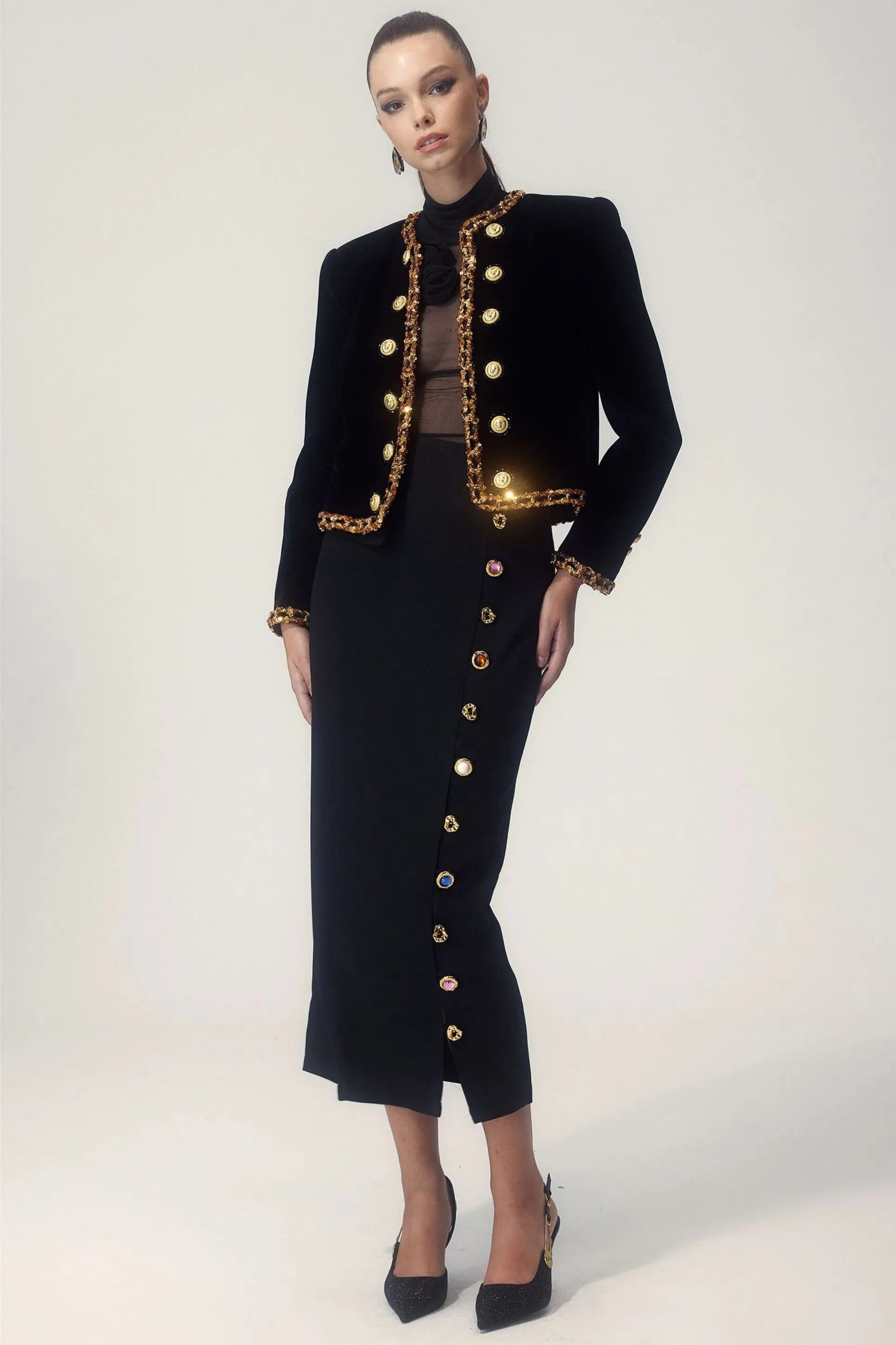 JANICE SEQUIN VELVET BLAZER FOR EVENING