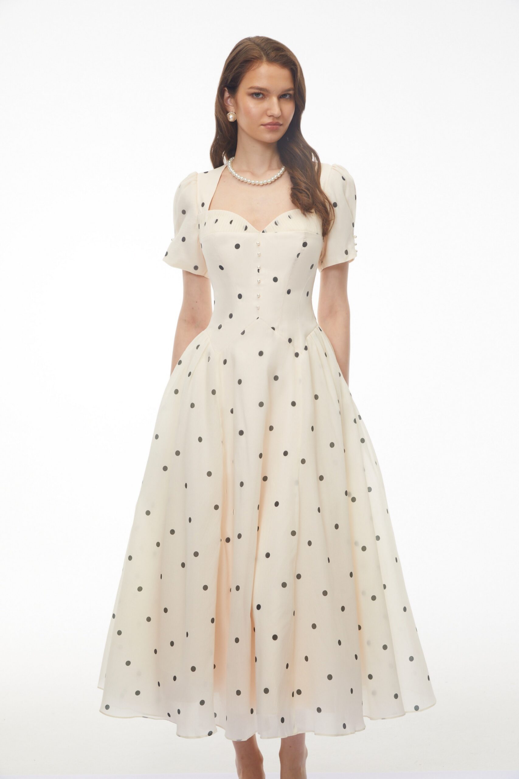 JAVANE POLKA DOT MAXI DRESS FOR WEDDING GUEST