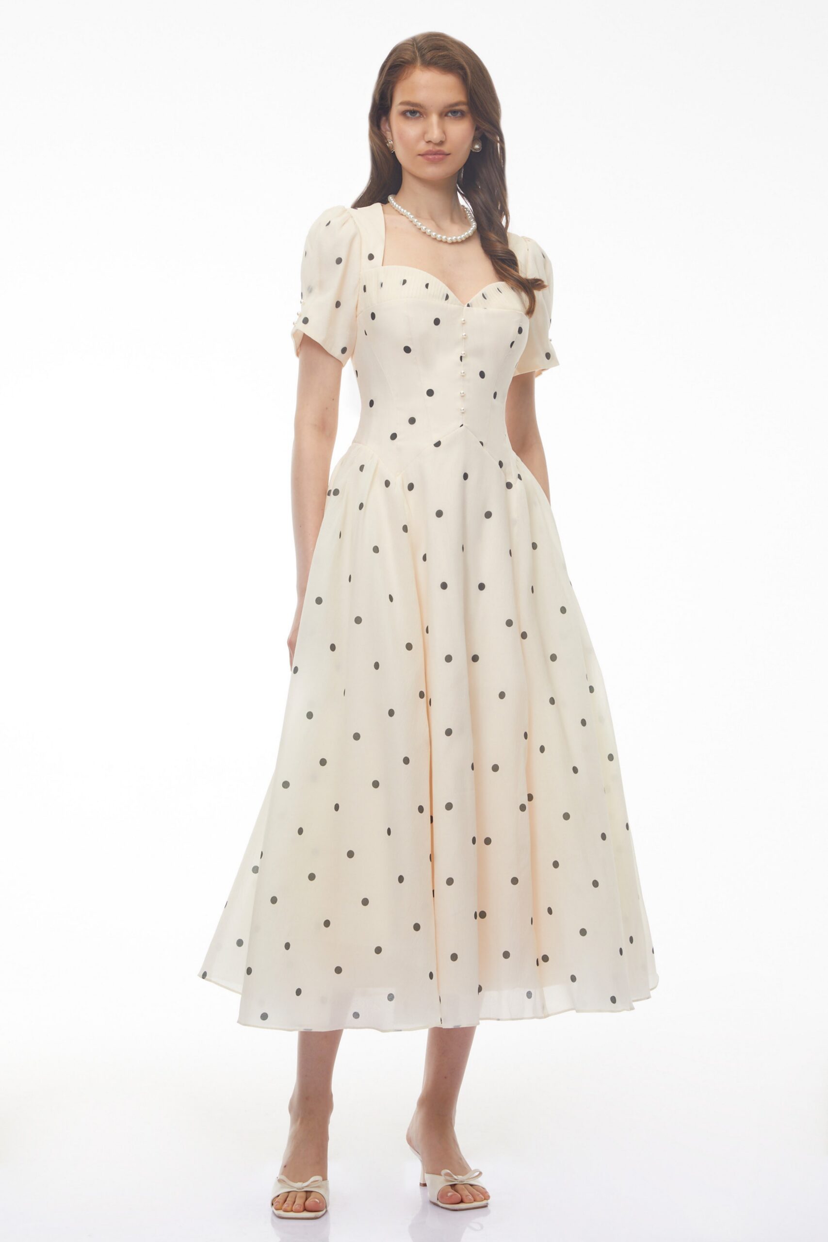 JAVANE POLKA DOT MAXI DRESS FOR WEDDING GUEST