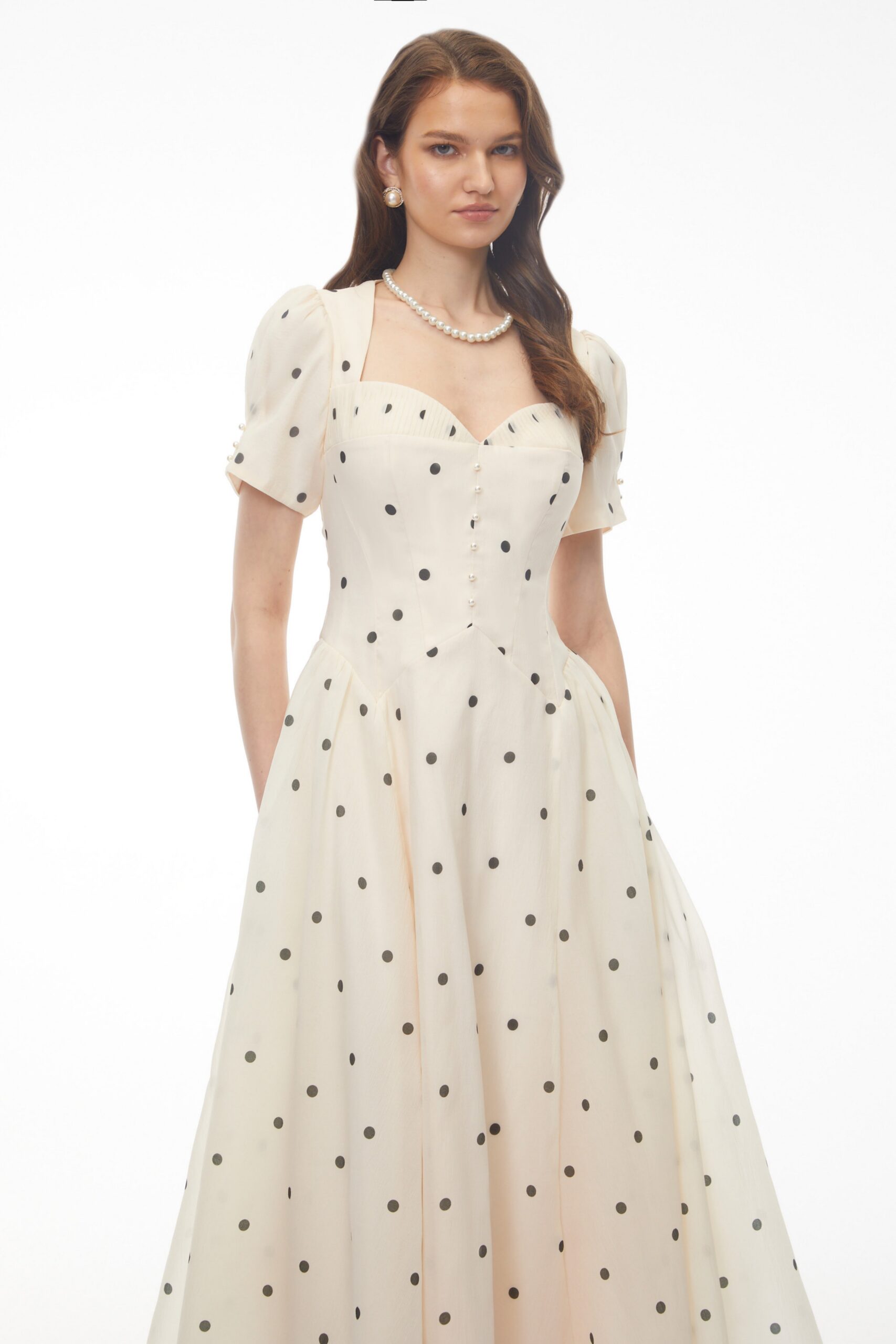 JAVANE POLKA DOT MAXI DRESS FOR WEDDING GUEST