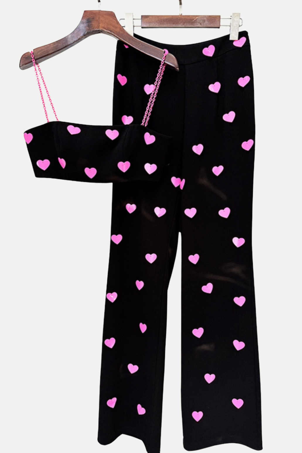SEQUIN HEART TWO PIECE SET - PARTY OUTFIT