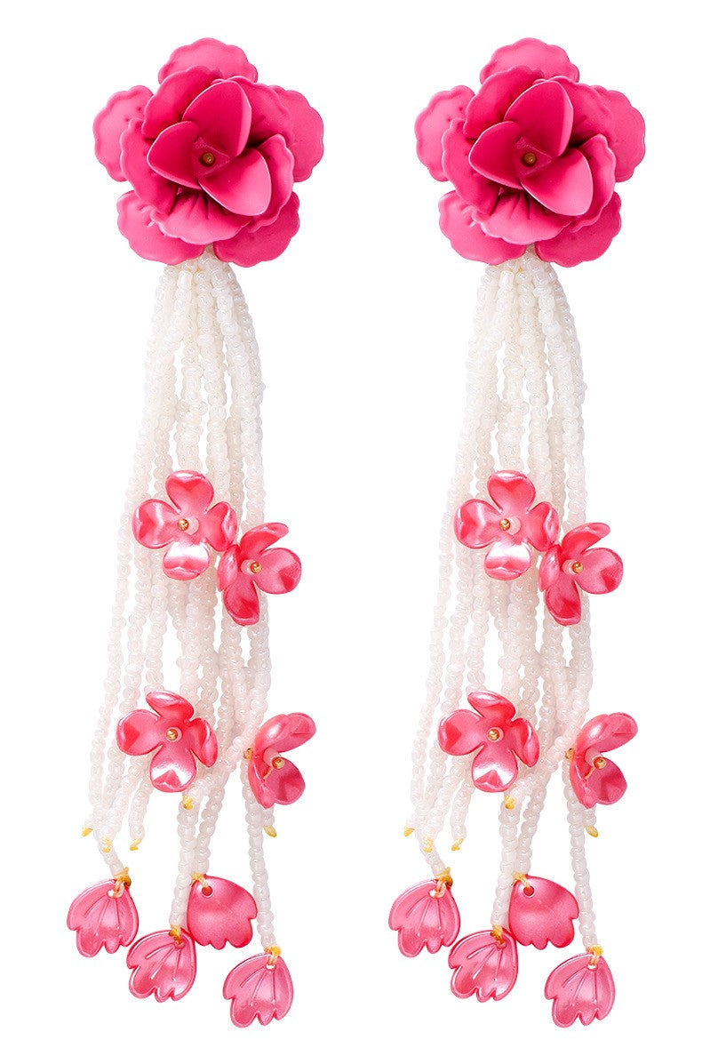 JOCELYN FLORAL BEAD DROP EARRINGS FOR WEDDING