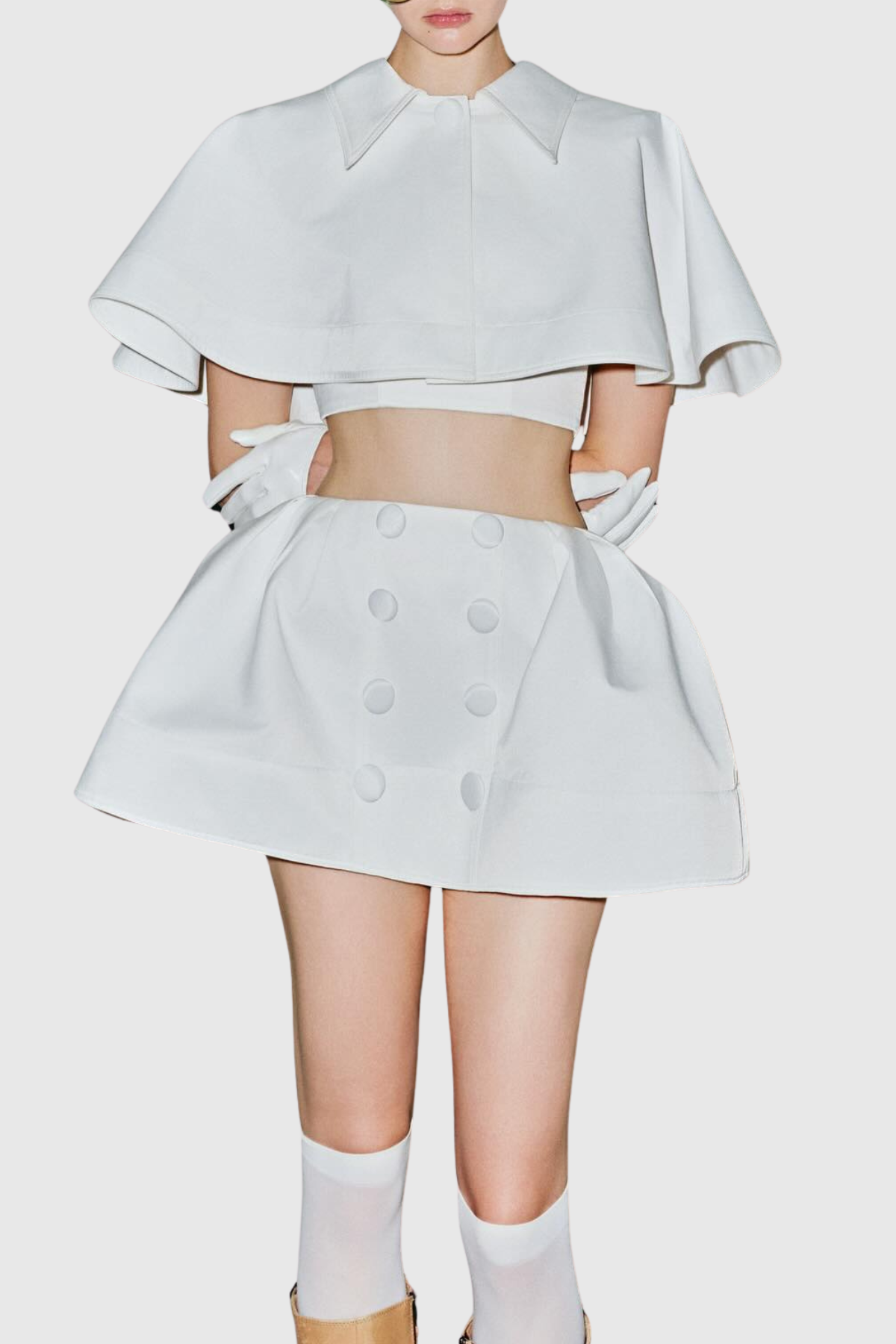 JONAS CAPE TOP MINI SKIRT SET - ELEGANT PARTY OUTFIT