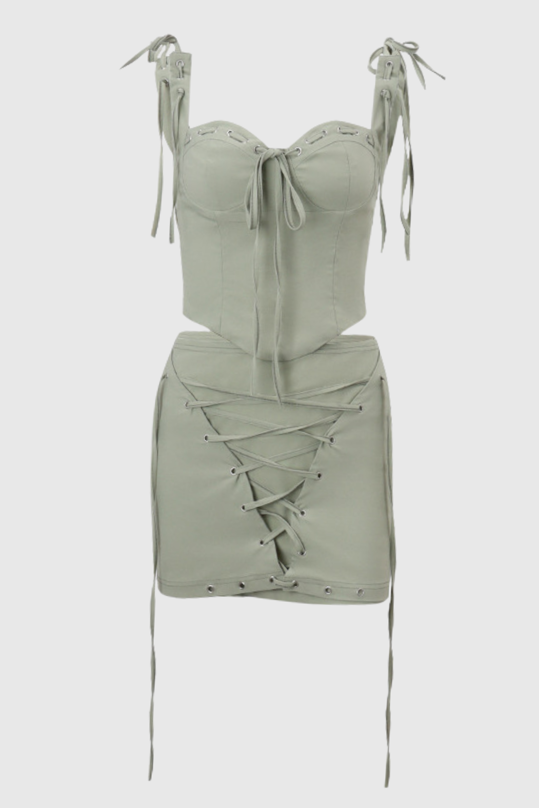 EVERLA LACE UP SET | CORSET TOP & SKIRT