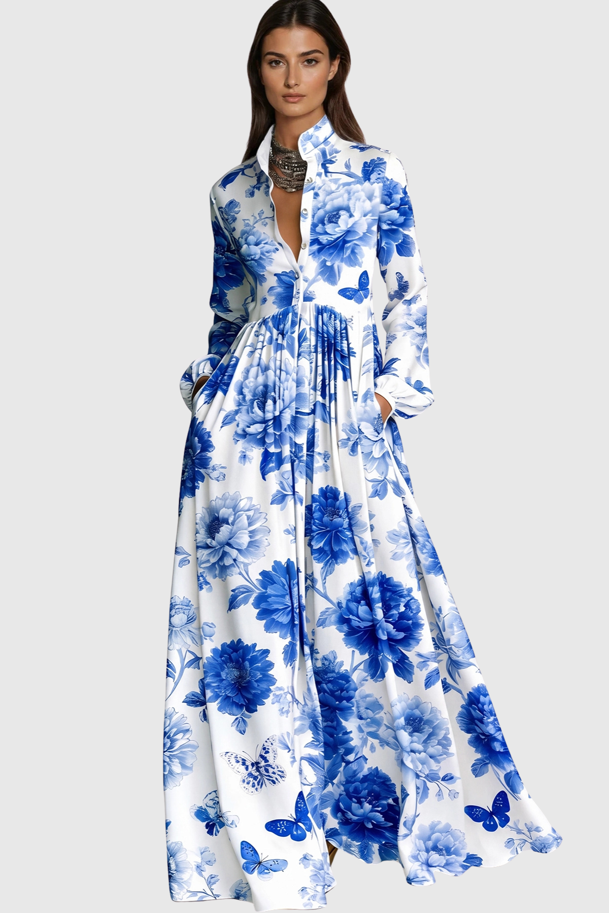 JUDIE FLORAL MAXI DRESS – BLUE BOHO WEDDING