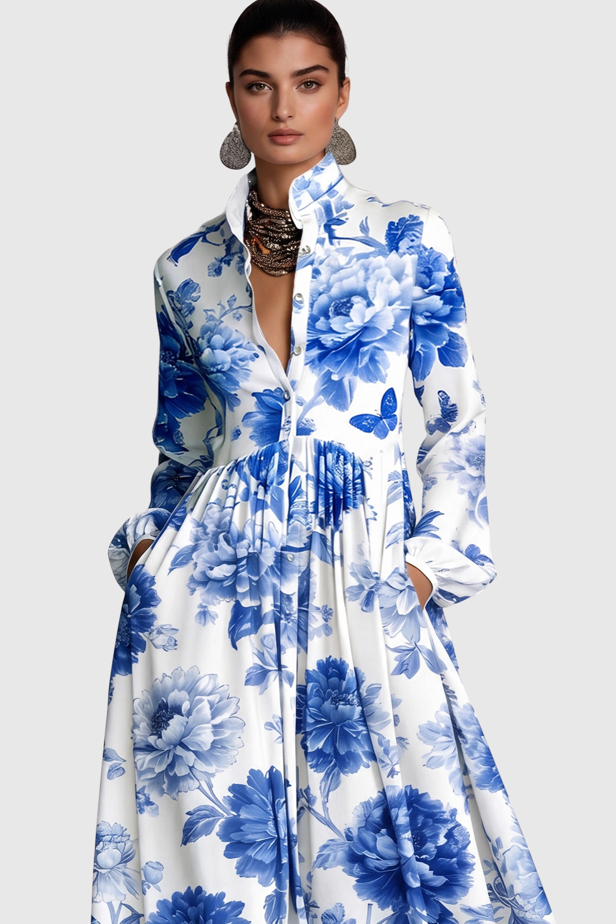 JUDIE FLORAL MAXI DRESS – BLUE BOHO WEDDING
