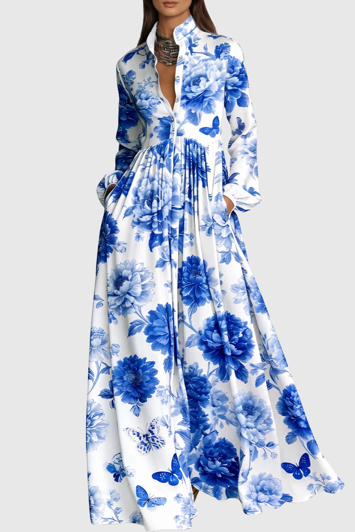 JUDIE FLORAL MAXI DRESS – BLUE BOHO WEDDING