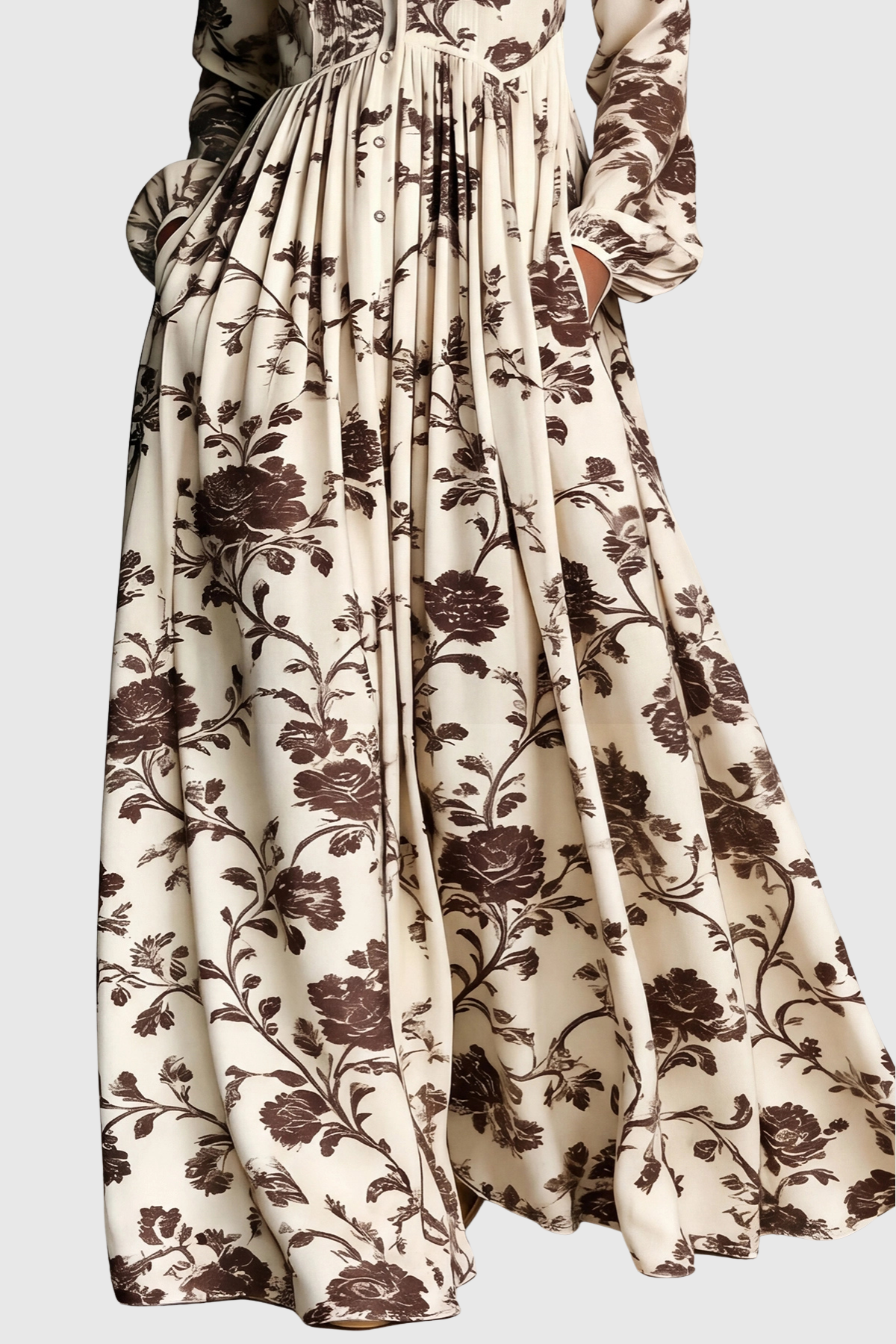 JUDIE FLORAL MAXI DRESS - BROWN, BOHEMIAN WEDDING