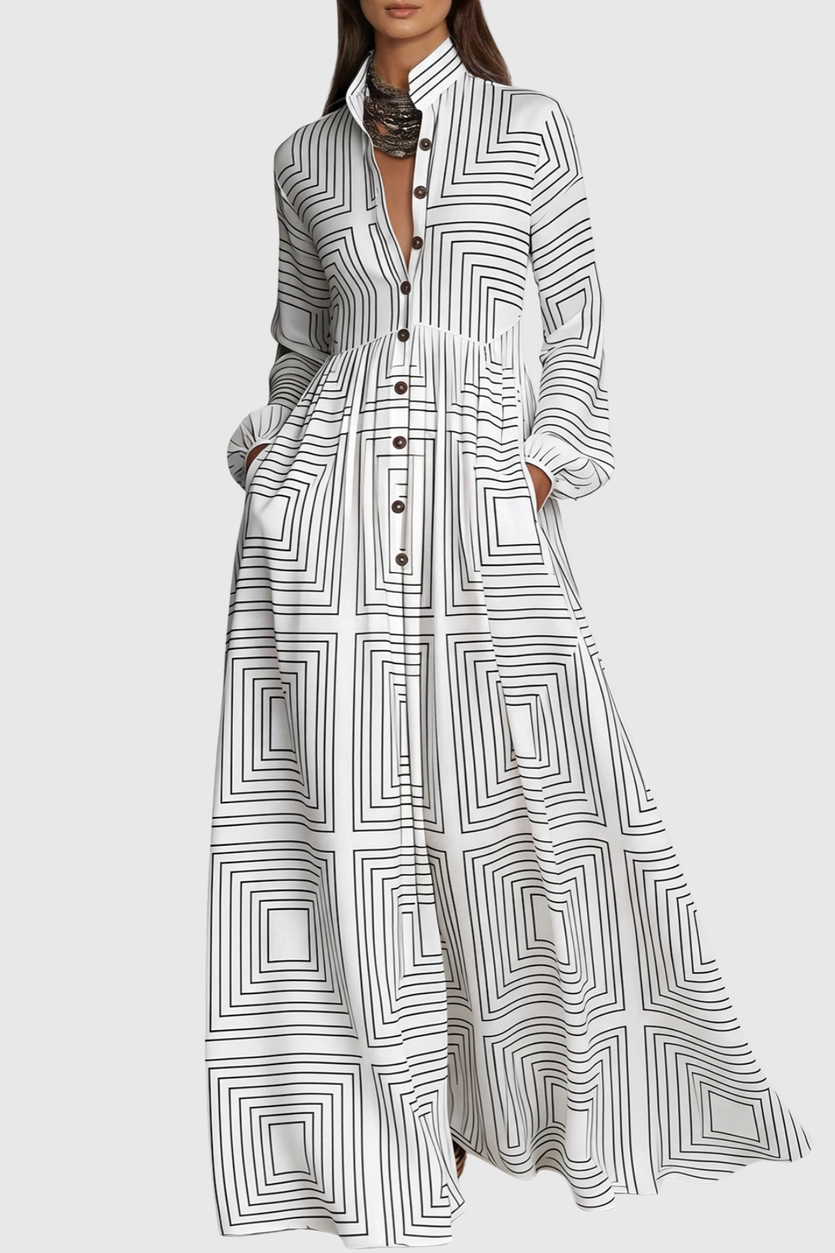 JudieGeometricPrintMaxiDress-White1 JUDIE GEOMETRIC PRINT WHITE MAXI DRESS