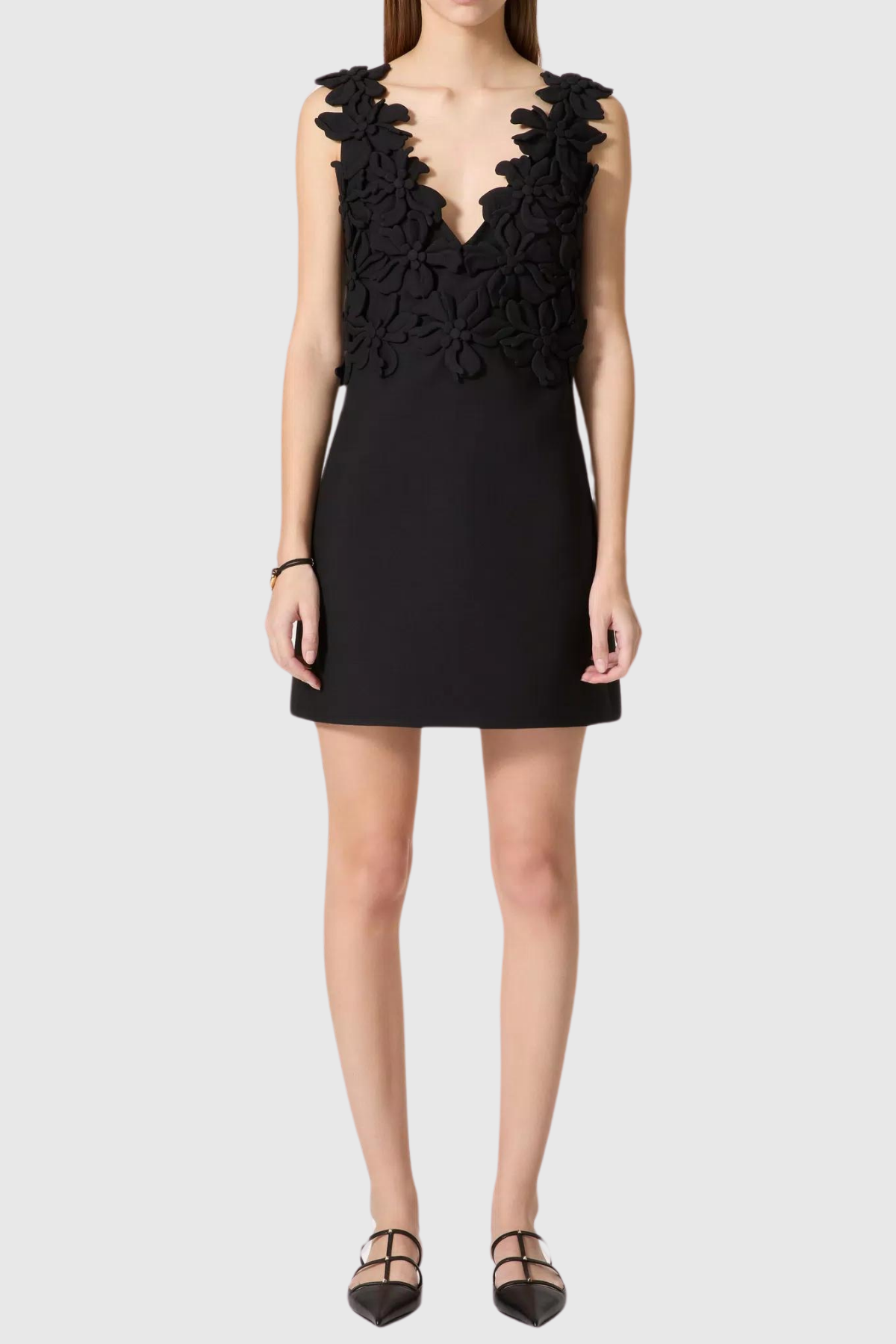 JULIETE FLORAL PLUNGE SLEEVELESS MINI DRESS