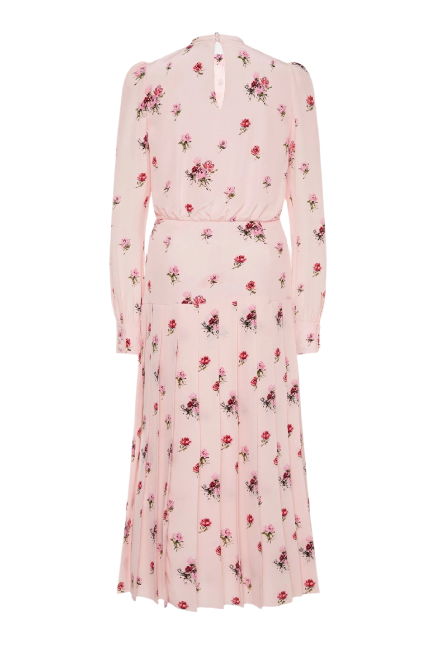 JUTALAK ROSE PRINT PLEATED MIDI DRESS FOR WEDDING