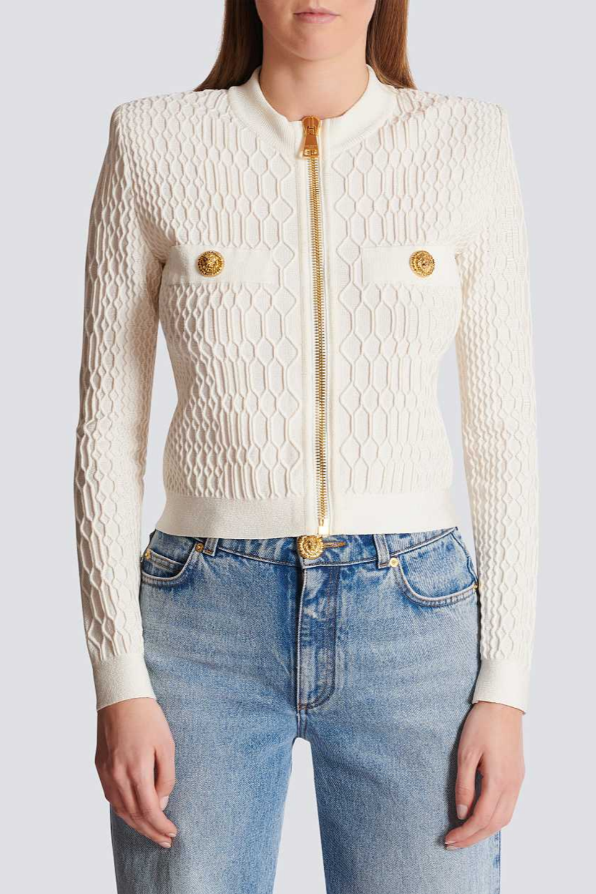 KABIN CROCODILE KNIT TOP WHITE CASUAL