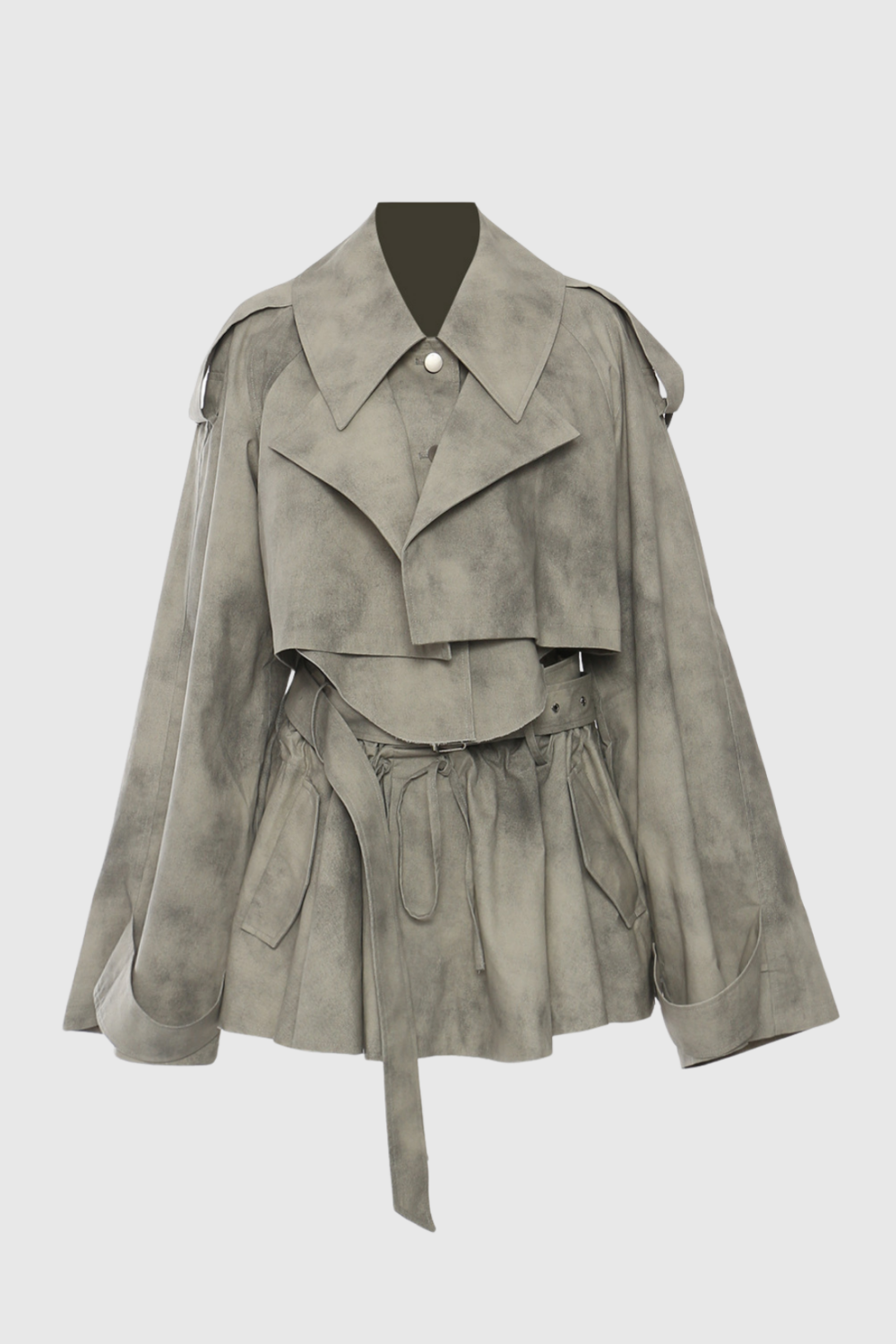 KAITLYN PRINT DECONSTRUCT TRENCH TWO PIECE SET