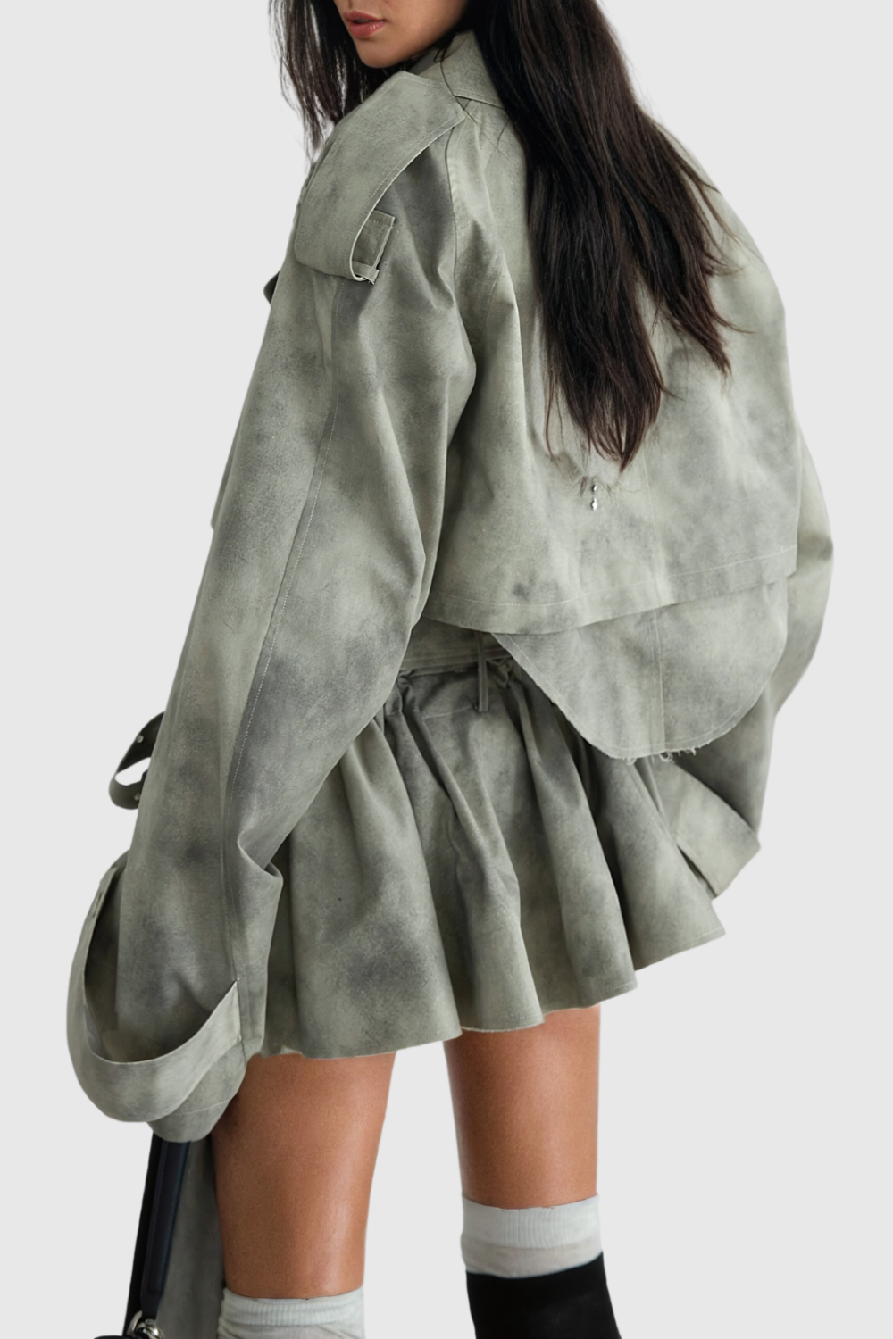KAITLYN PRINT DECONSTRUCT TRENCH TWO PIECE SET