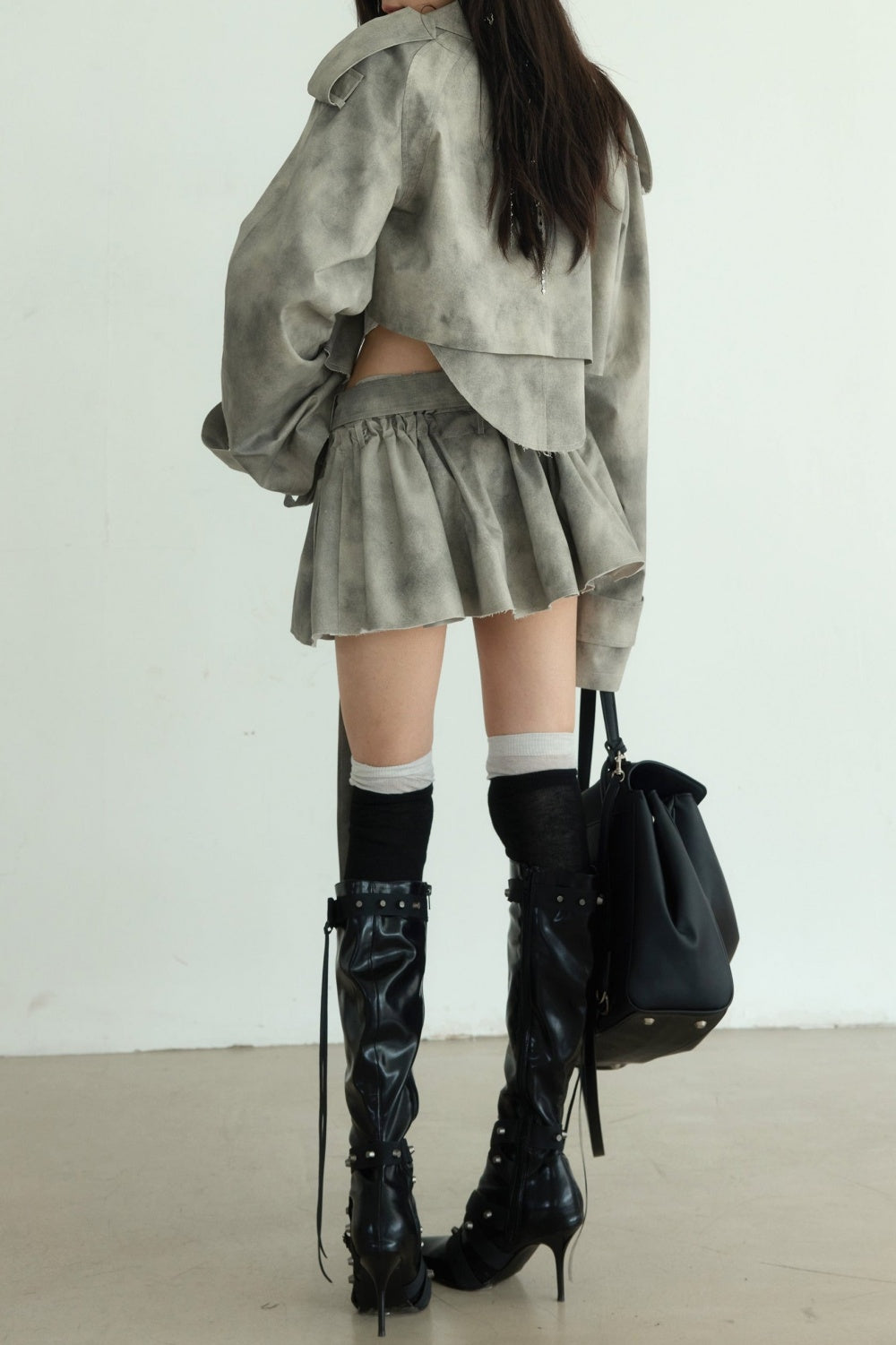 KAITLYN PRINT DECONSTRUCT TRENCH TWO PIECE SET