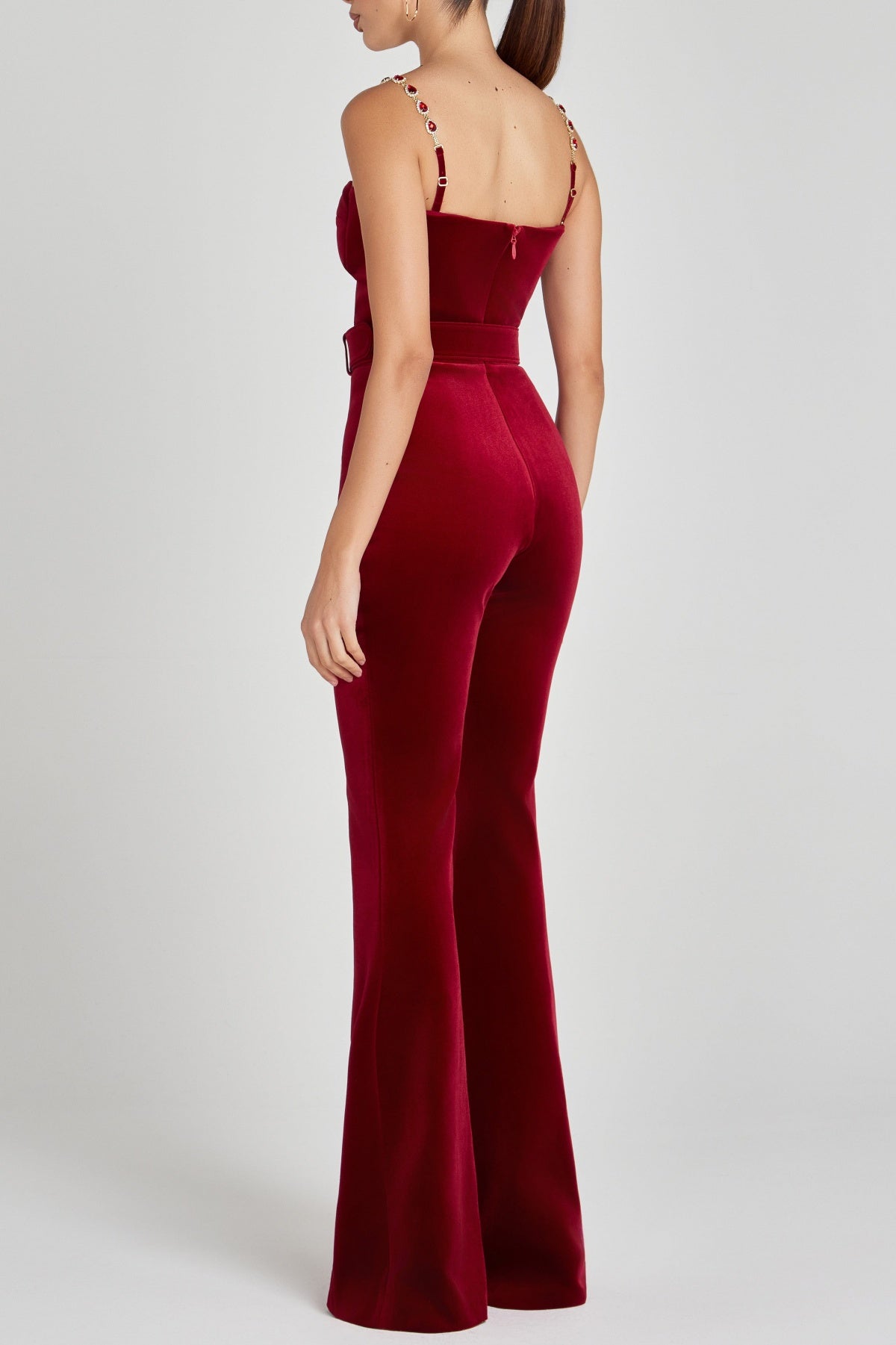 KALENE DIAMANTE VELVET JUMPSUIT FOR EVENING