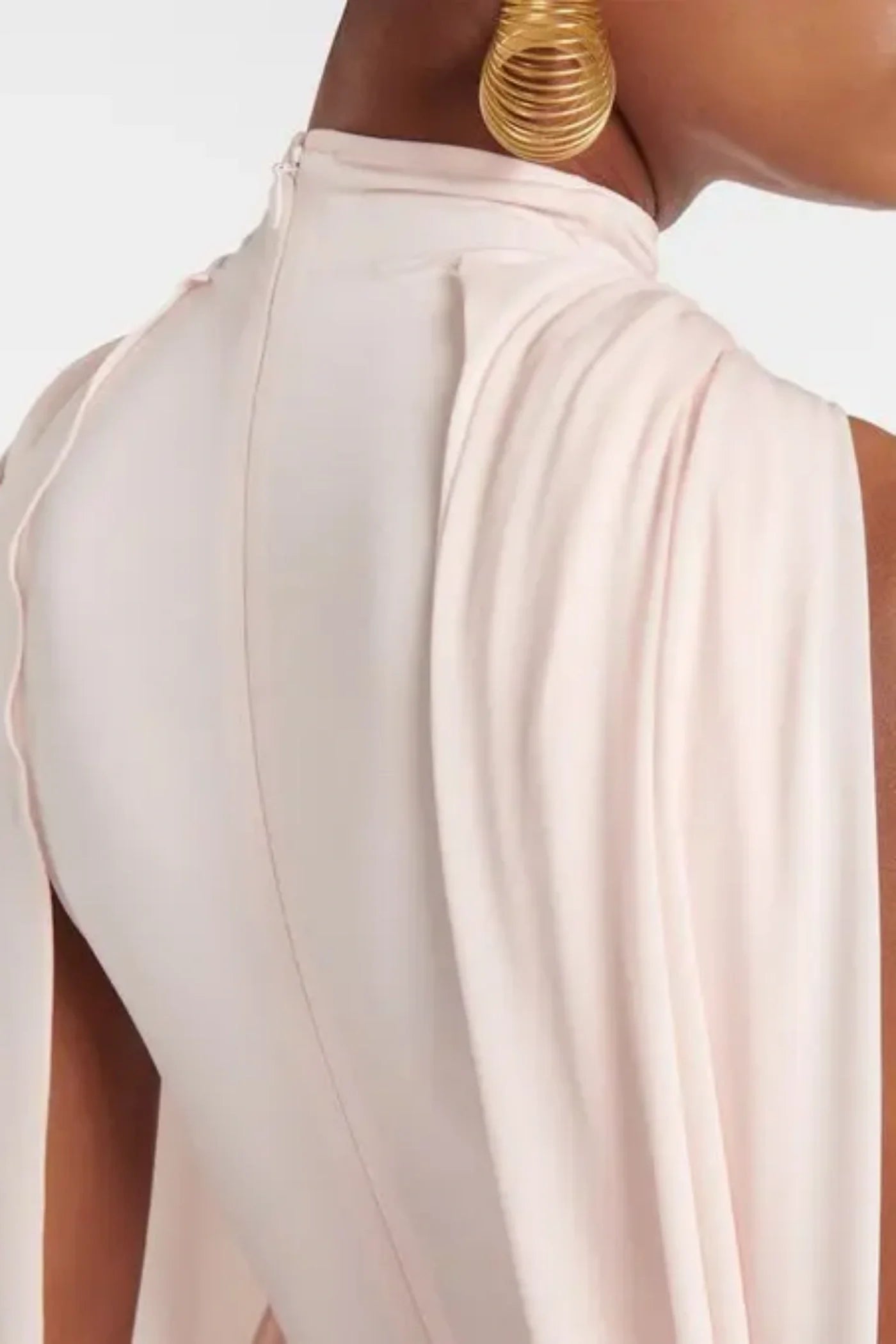 ASYMMETRIC CAPE MIDI DRESS FOR WEDDING