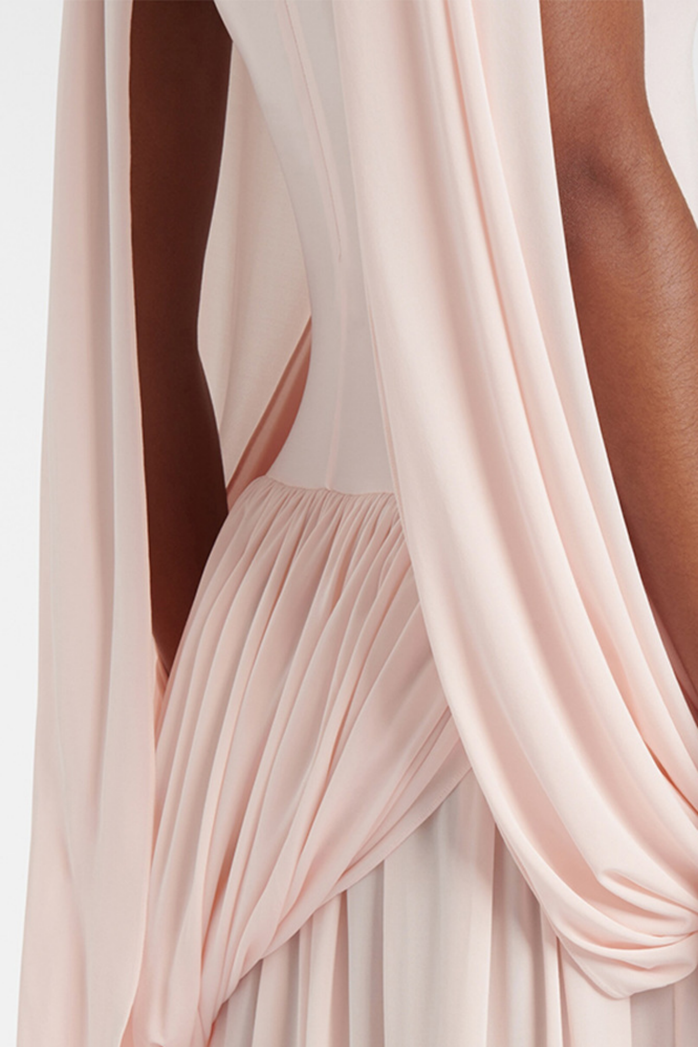 ASYMMETRIC CAPE MIDI DRESS FOR WEDDING