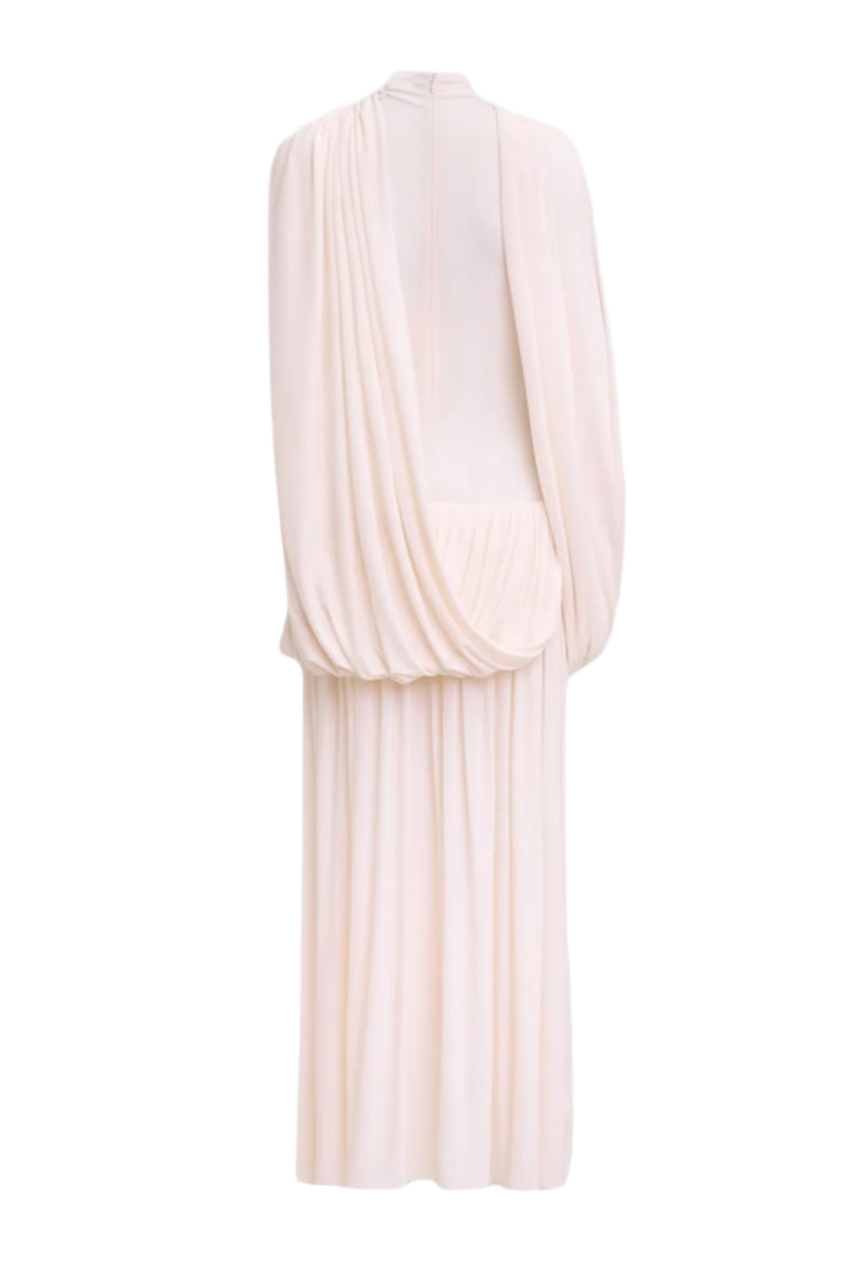 ASYMMETRIC CAPE MIDI DRESS FOR WEDDING