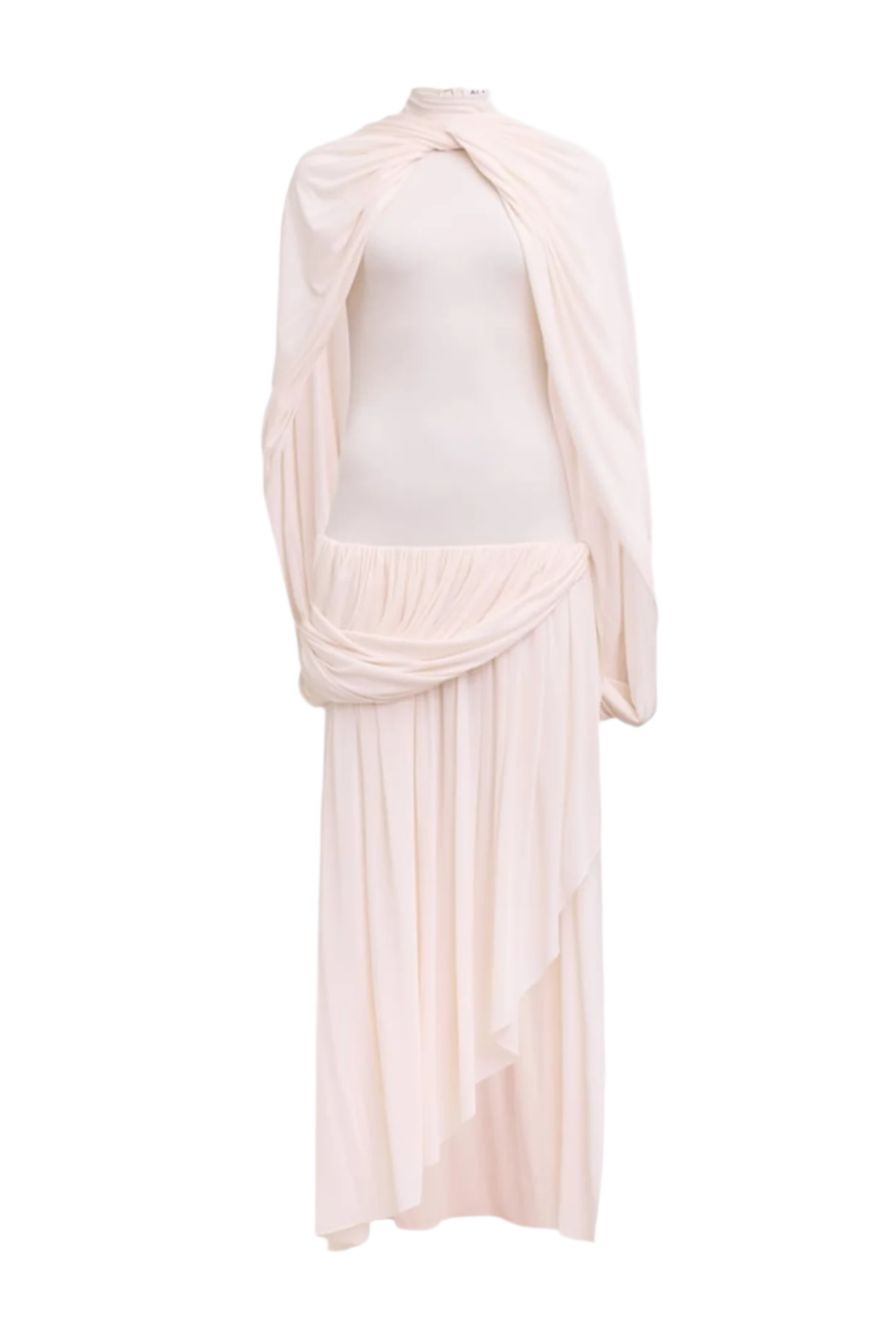 ASYMMETRIC CAPE MIDI DRESS FOR WEDDING