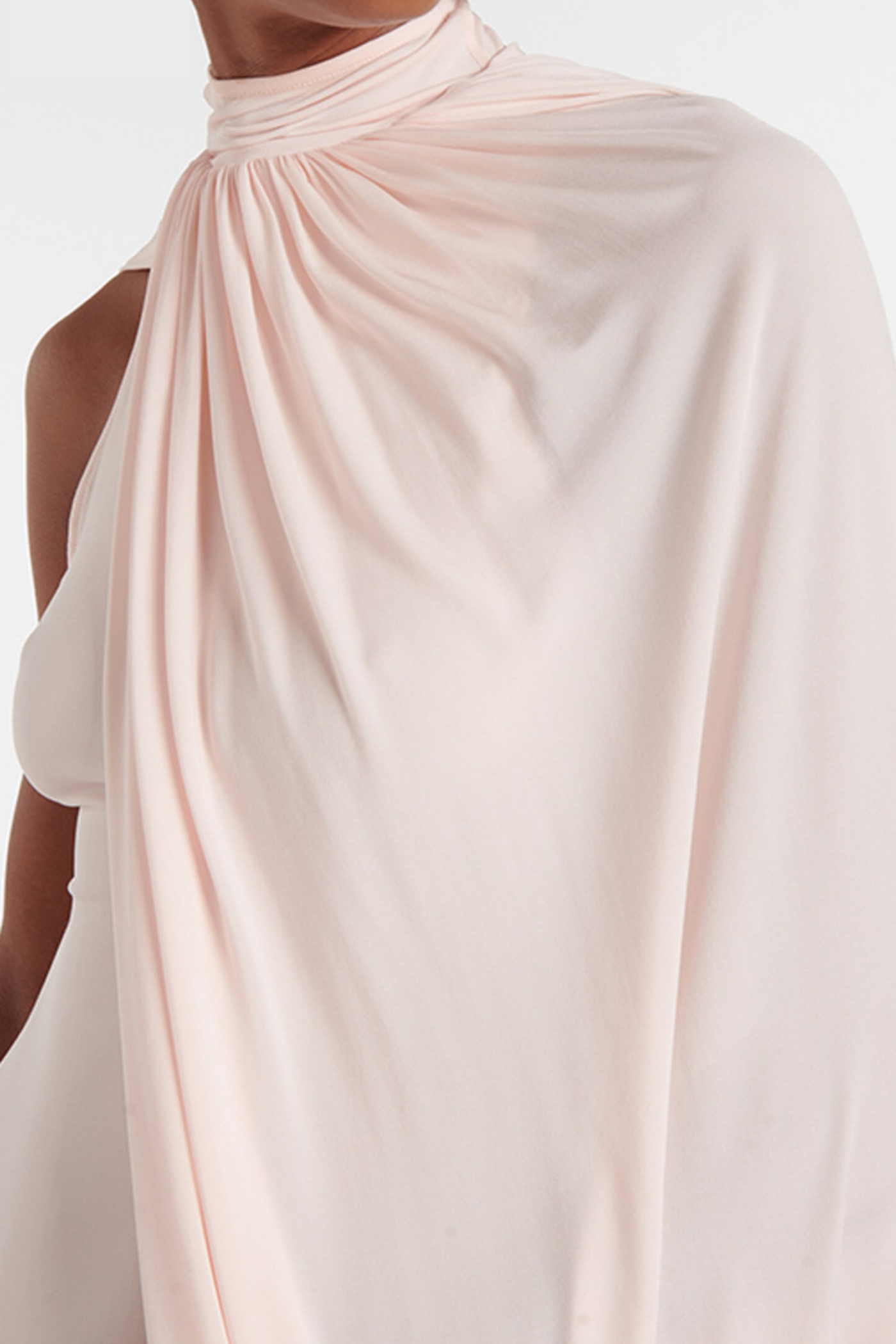 ASYMMETRIC CAPE MIDI DRESS FOR WEDDING