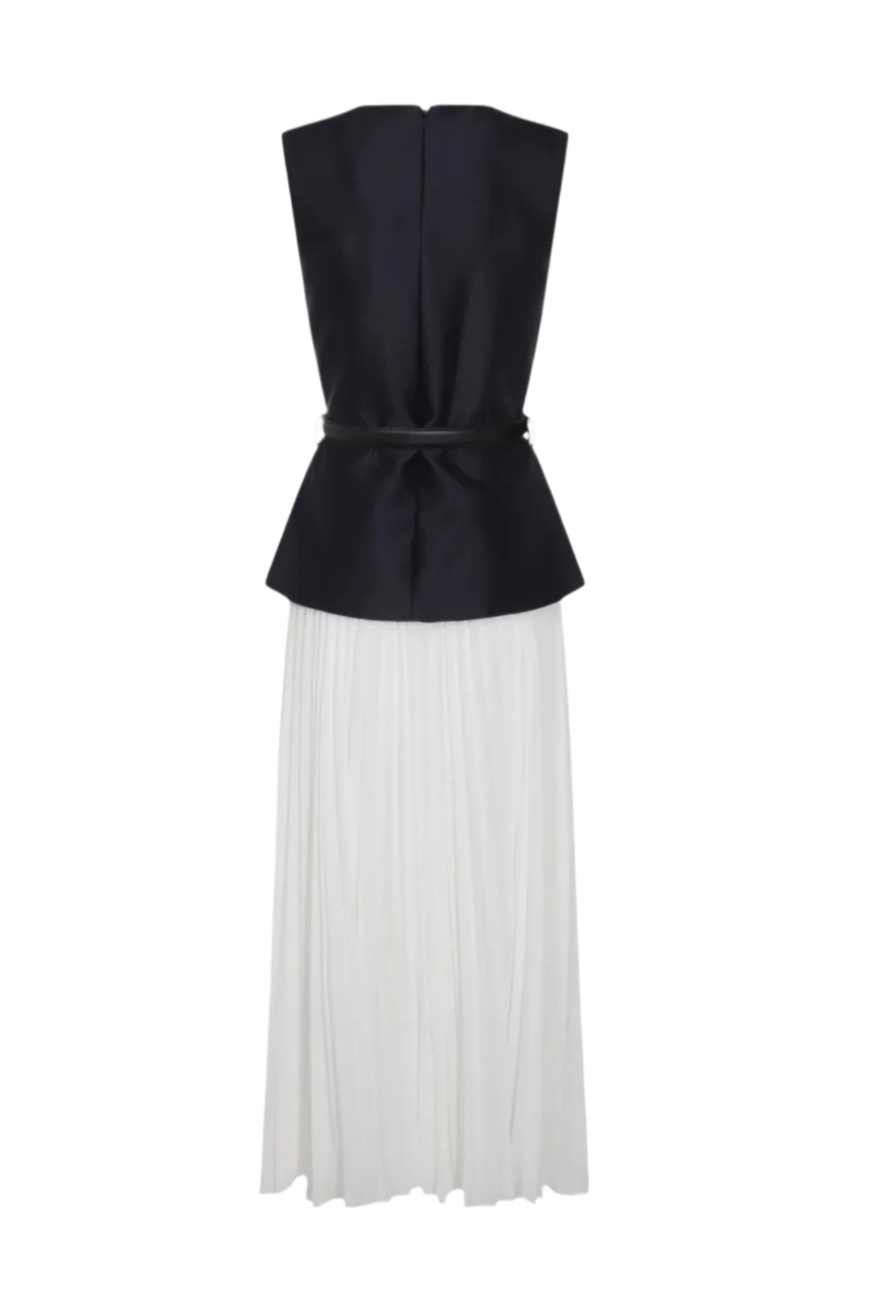 SLEEVELESS BELTED CHIFFON MIDI DRESS FOR WEDDING