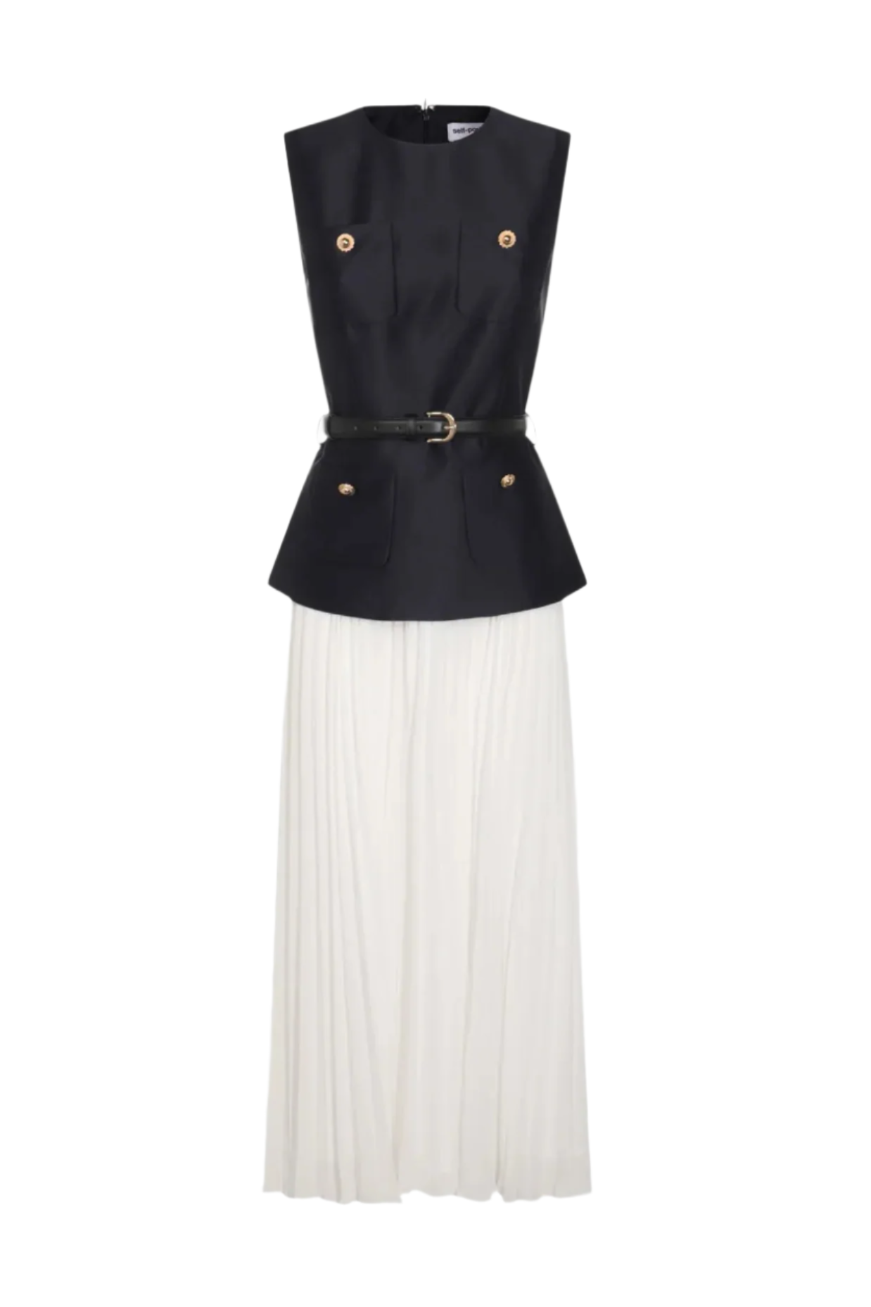 SLEEVELESS BELTED CHIFFON MIDI DRESS FOR WEDDING