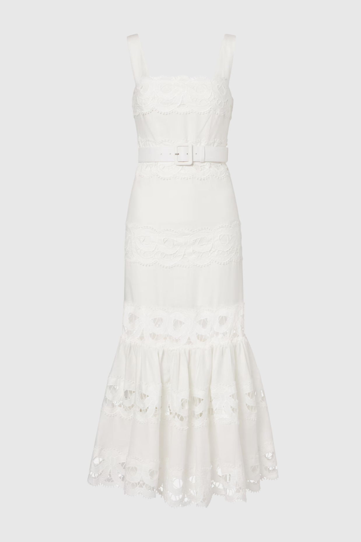 KEANE LACE BELTED MIDI DRESS, ELEGANT