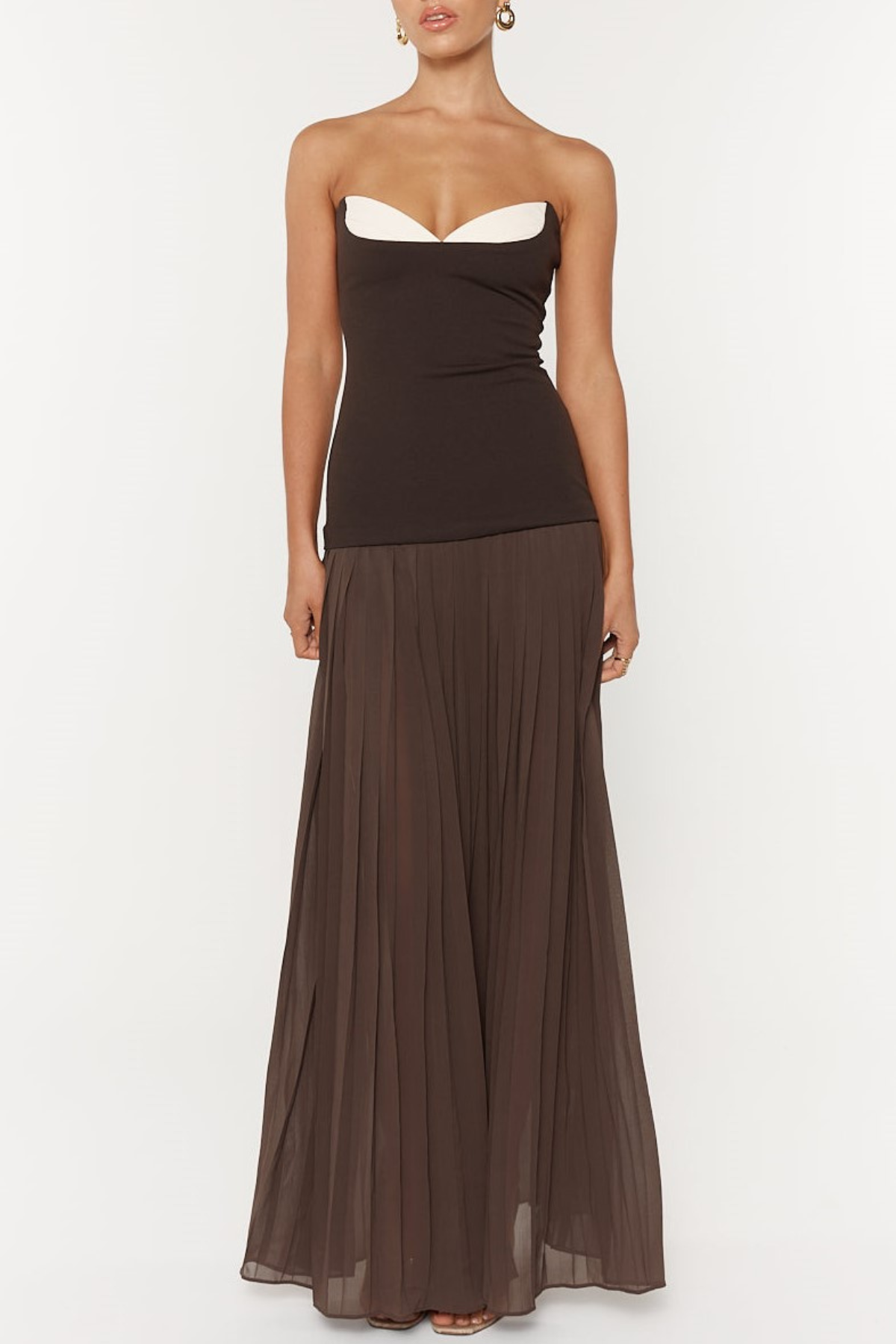 MARGUERITE STRAPLESS PLEATED MAXI DRESS FOR WEDDING