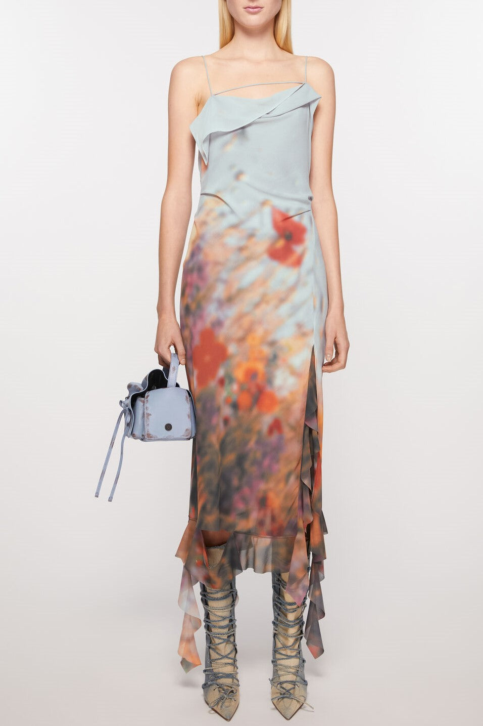 KenziaPrintedRuffleMaxiDress_9 KENZIA PRINTED RUFFLE ASYMMETRIC MIDI DRESS