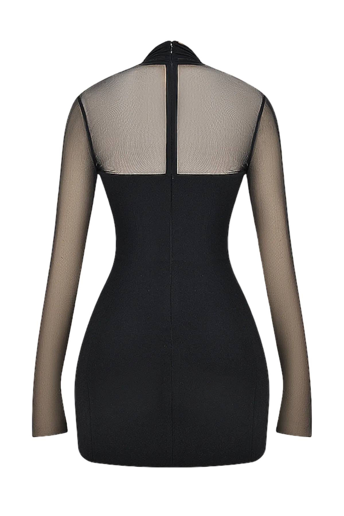 KIERAN HALTER PLUNGE MESH MINI PARTY DRESS